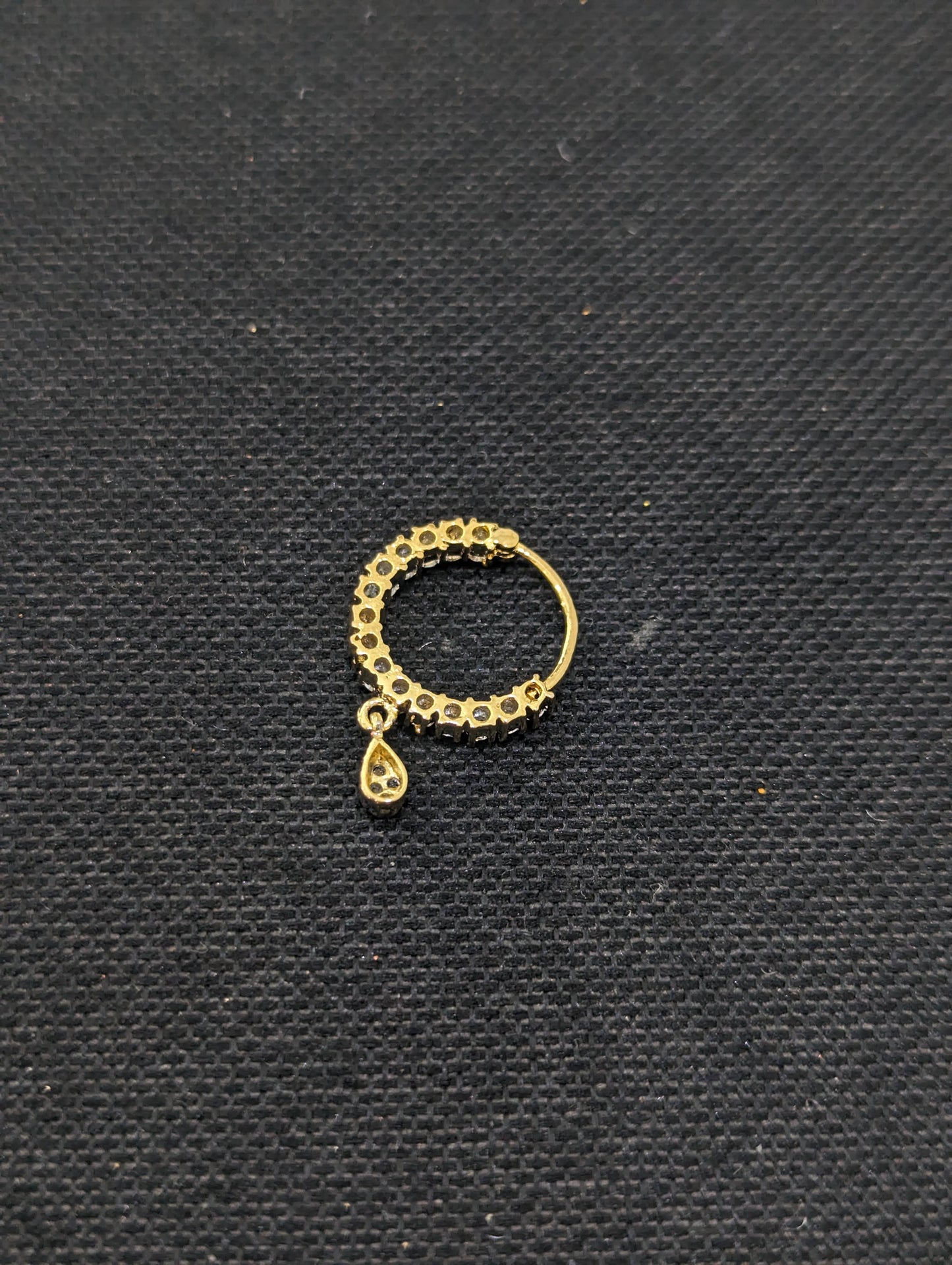 CZ stone Nose ring for pierced nose - Size 2