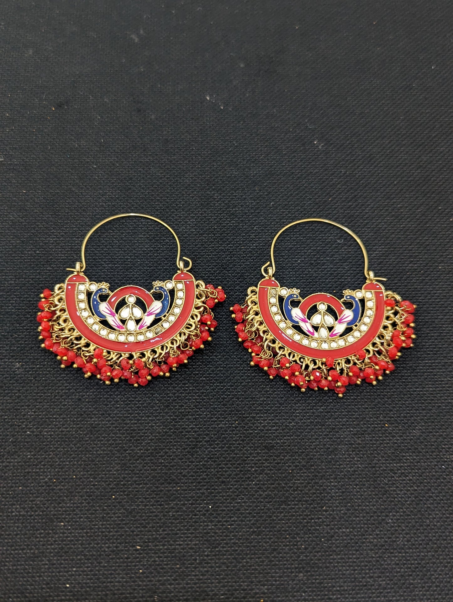 Mehandi gold plated Large hoop earrings