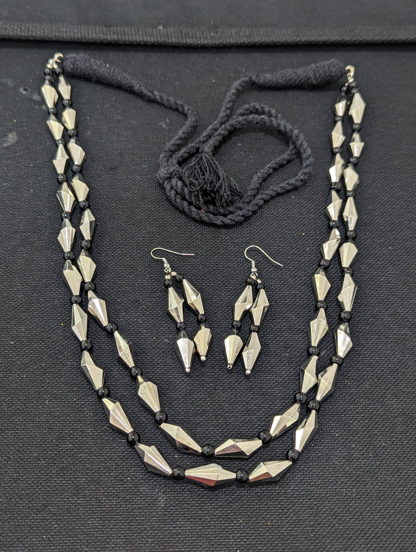 Dual stranded Dholki Necklace and earrings set