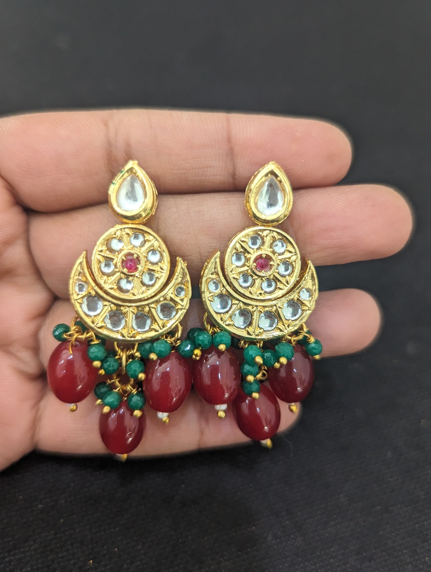 Kundan Long Haar Necklace and Earrings set