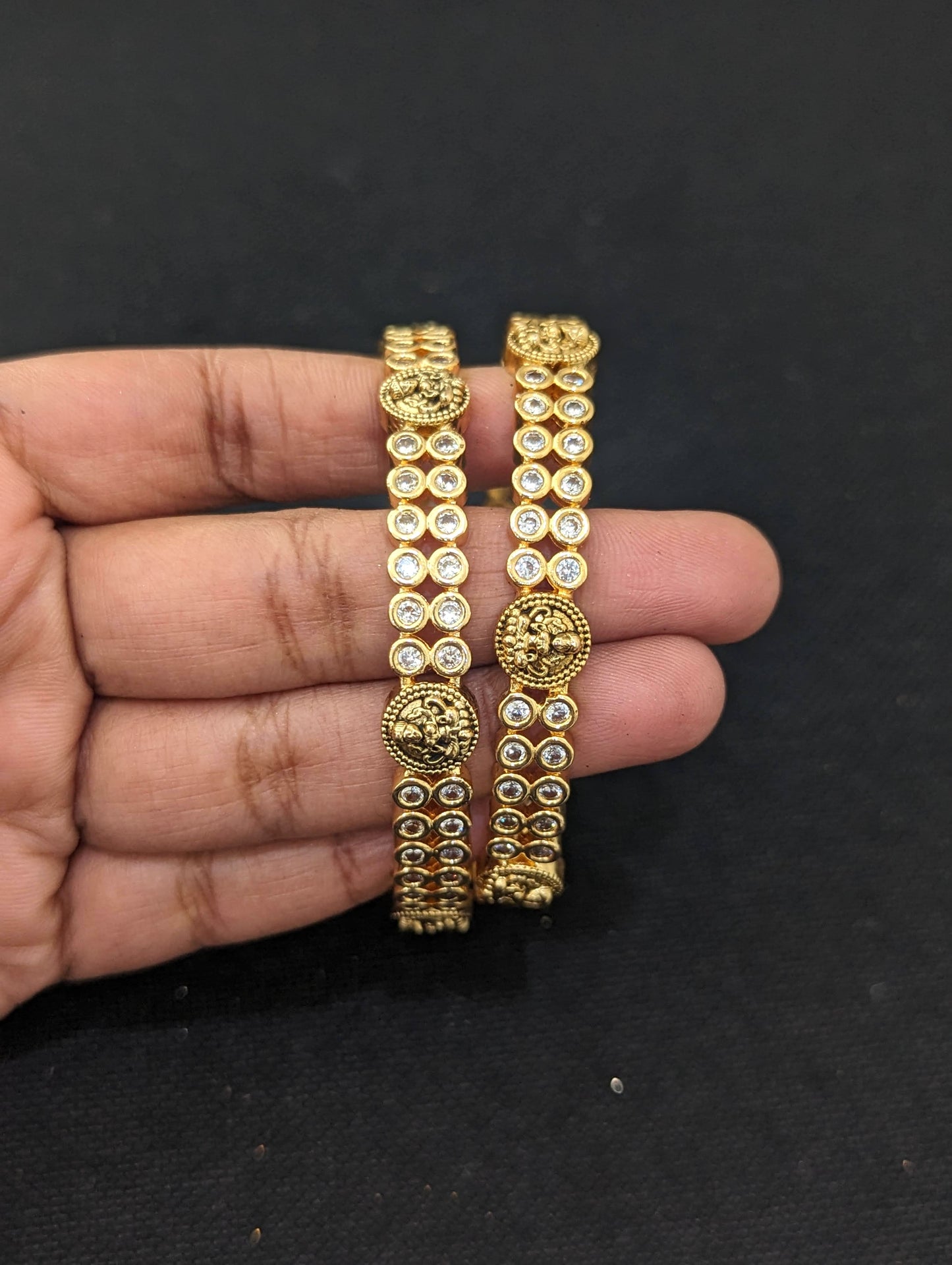 Goddess Lakshmi CZ stone Bangles