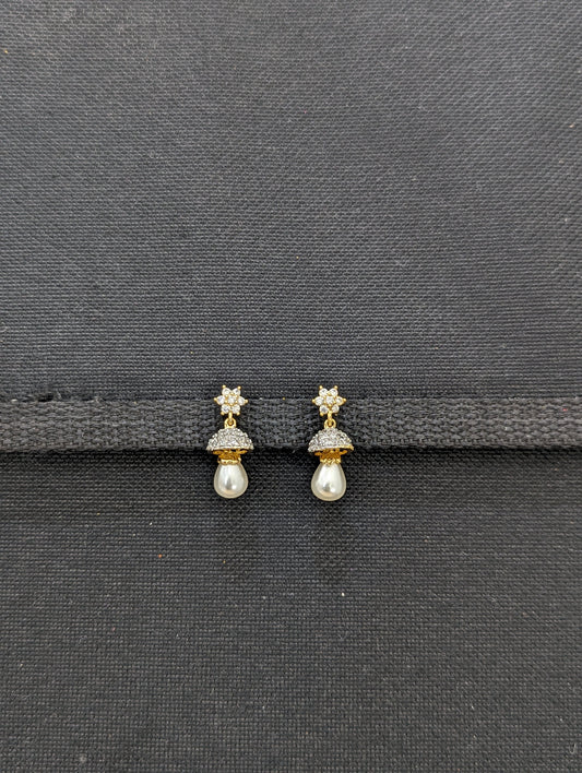 Small CZ Jhumka earrings - Design 16