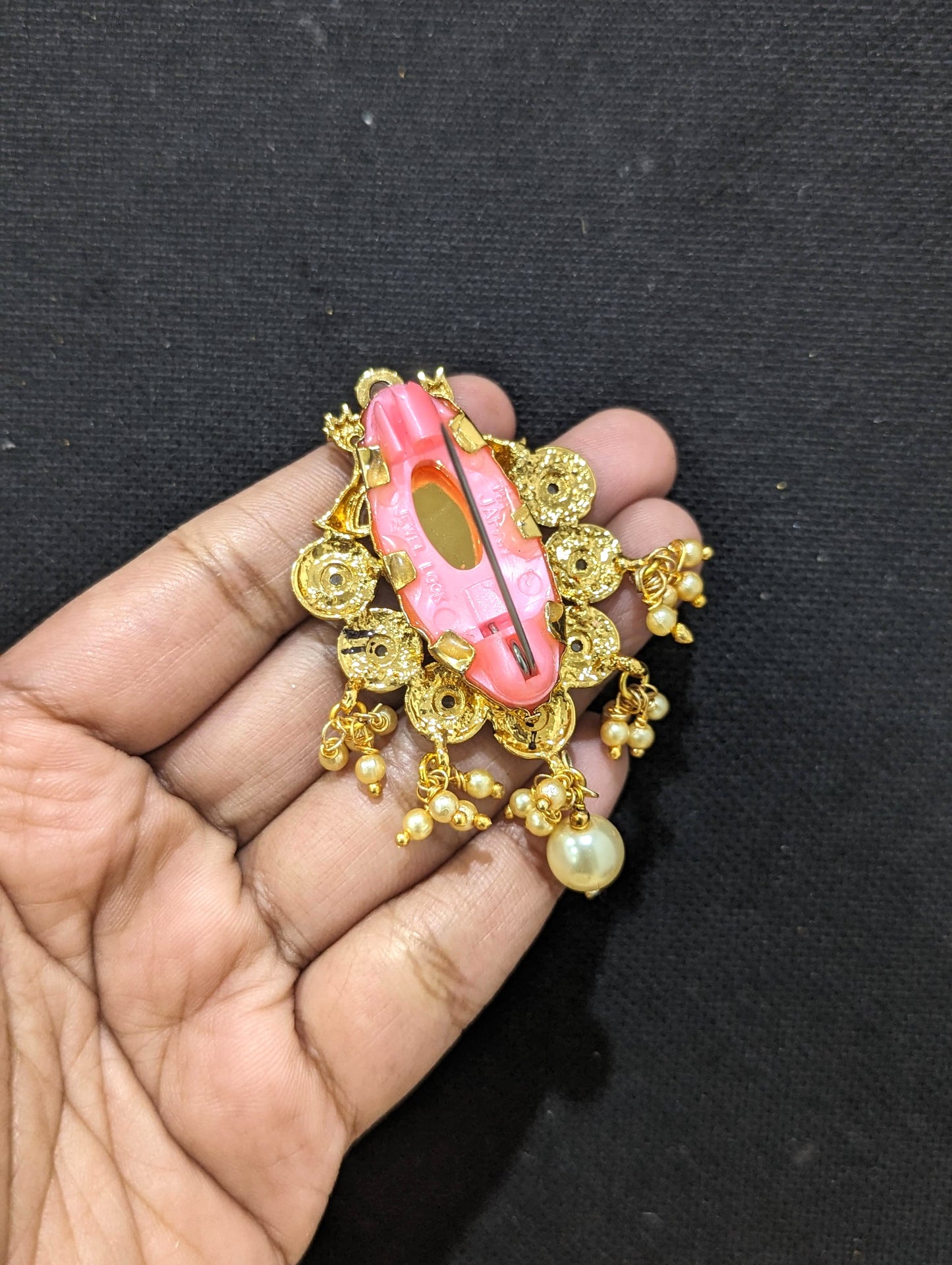 Gold plated Peacock design Saree Brooch