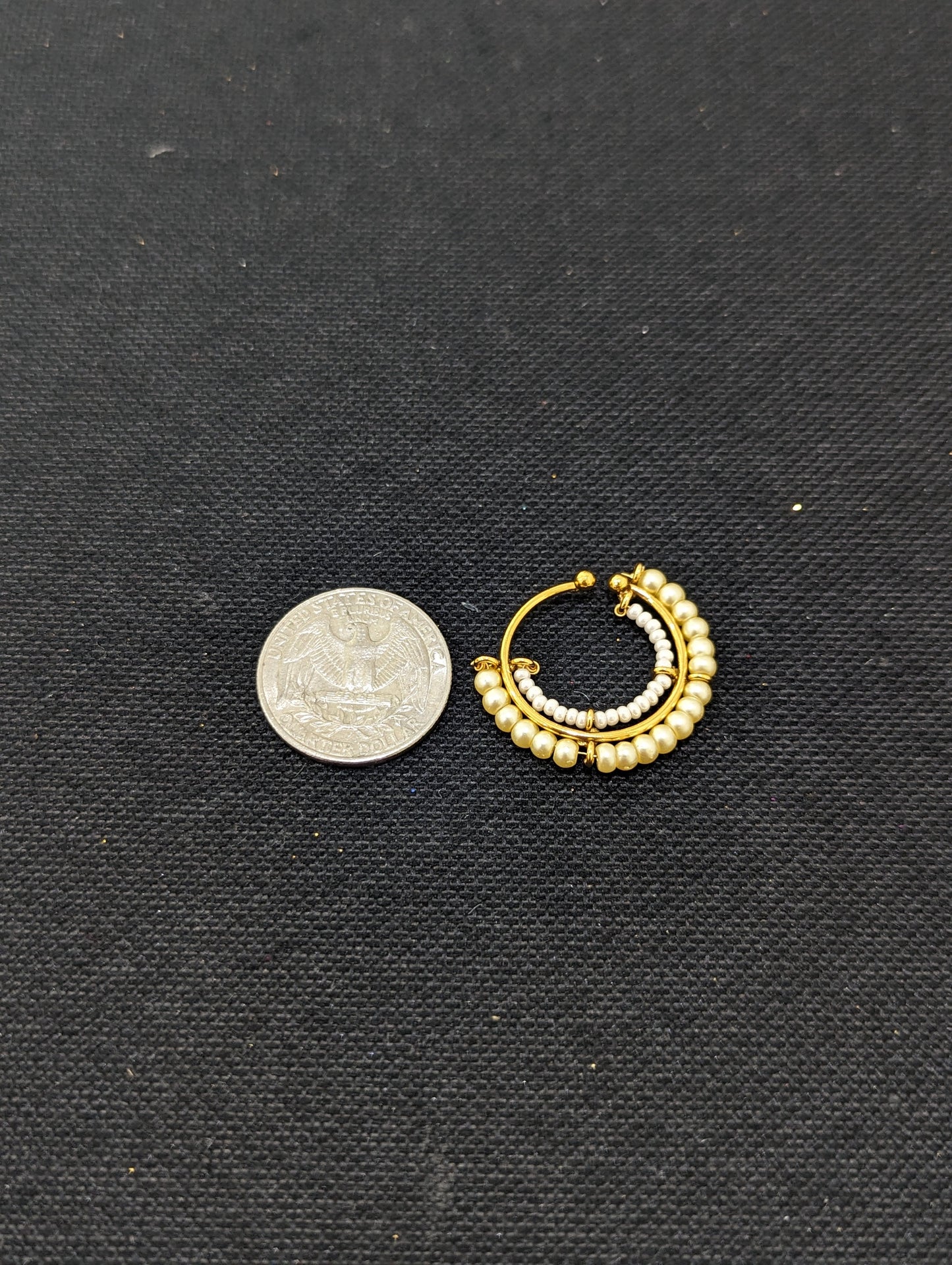 Faux pearl gold plated Indian Nose Ring