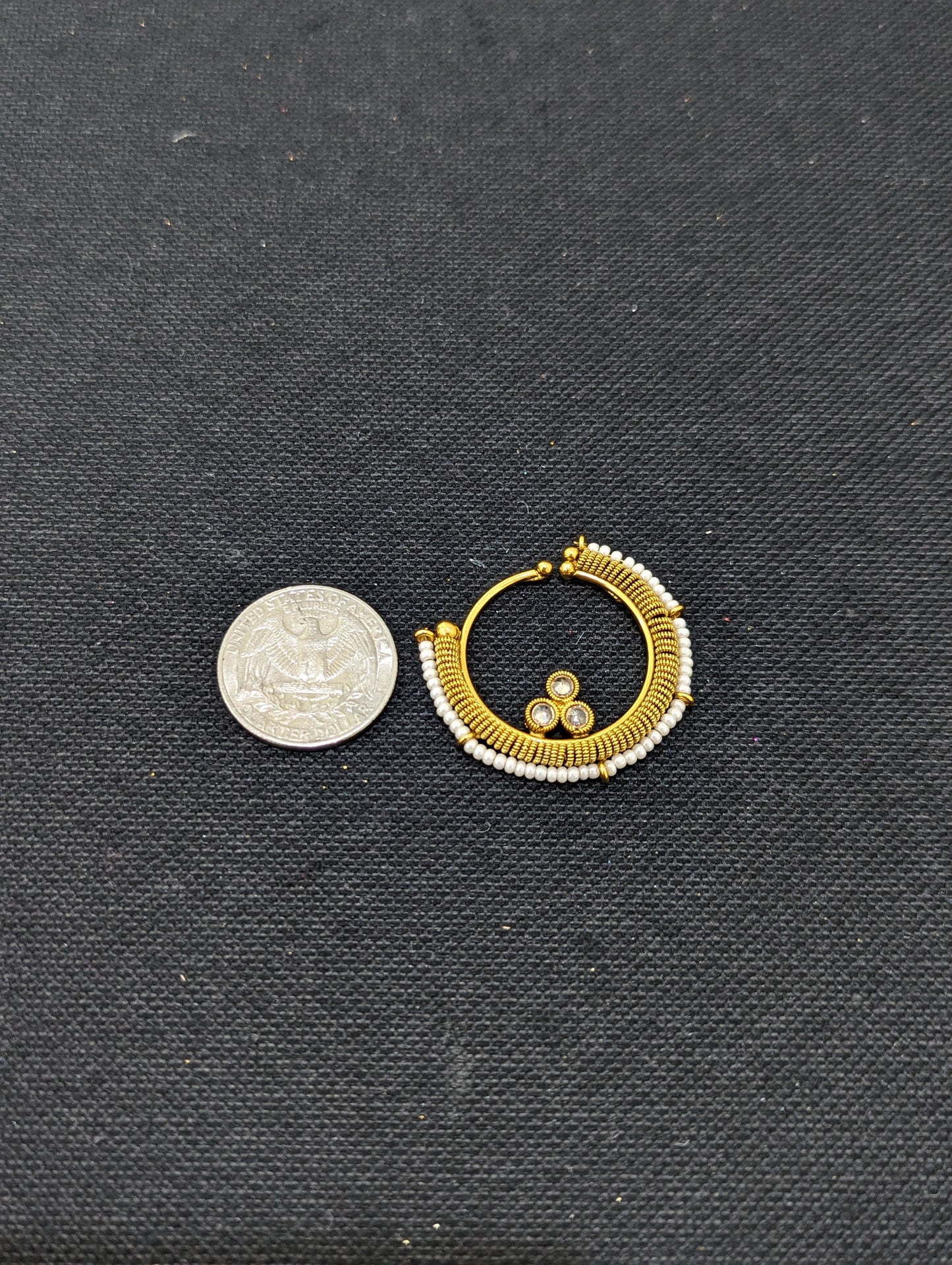 Spiral design gold plated Indian Nose Ring