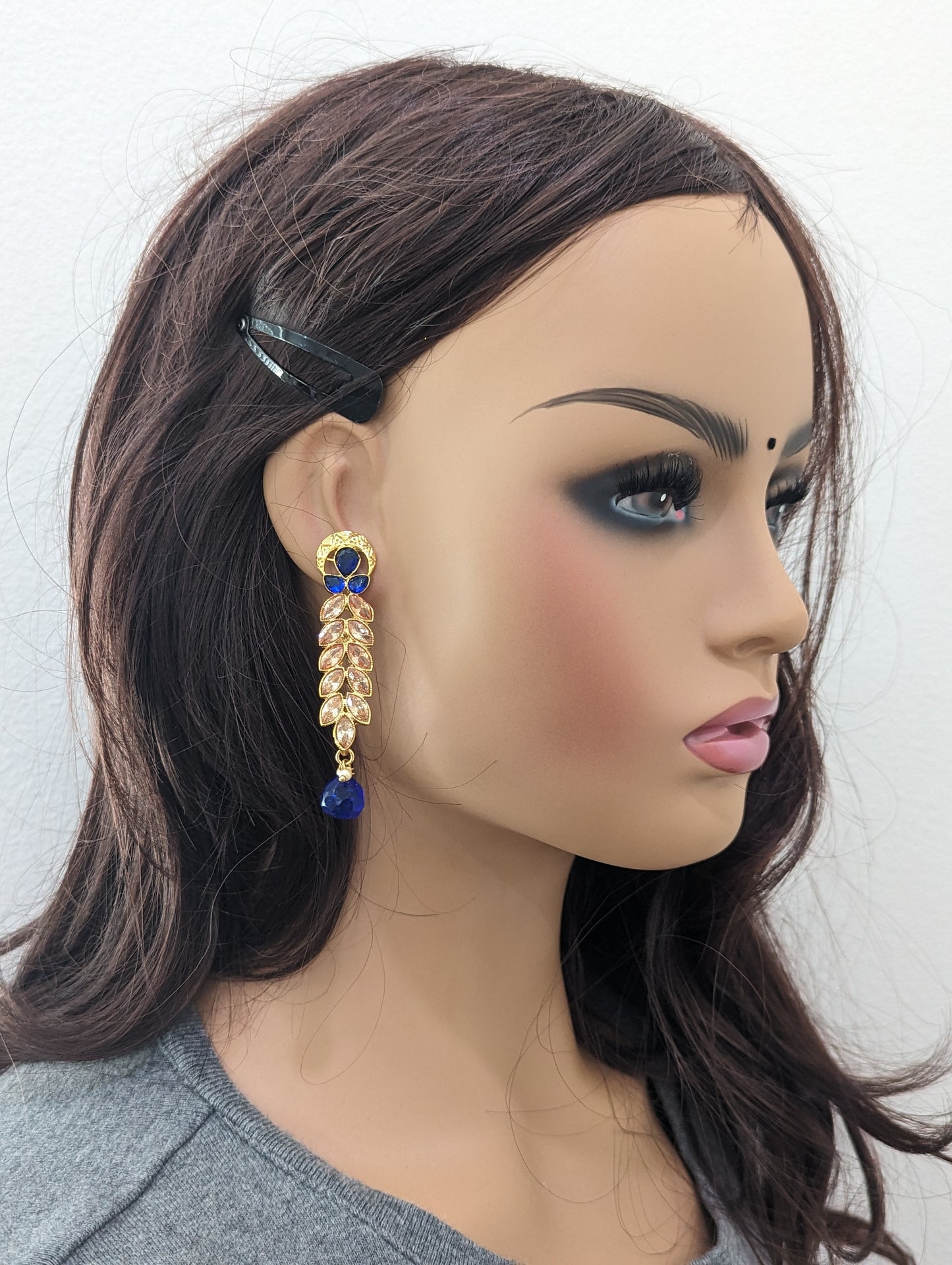 Long Dangle Polki Earrings