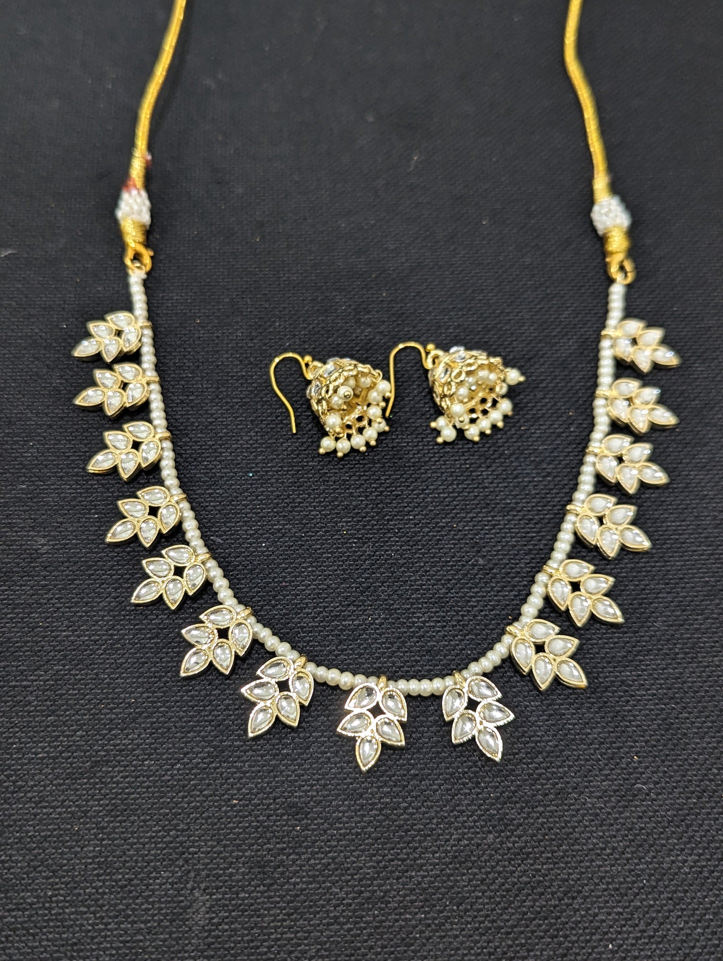 Kundan choker necklace and jhumka earrings set