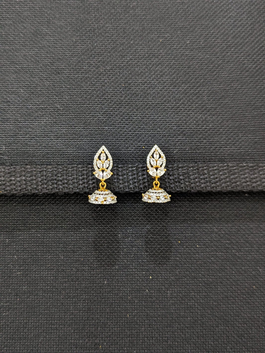 Small CZ Jhumka earrings - Design 19