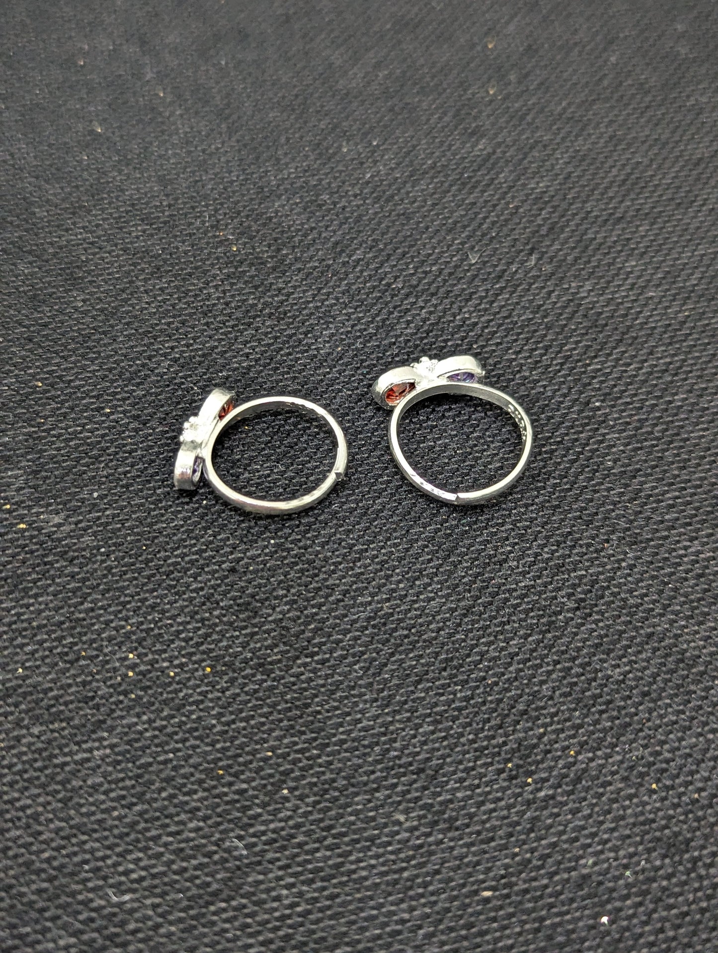 Bright silver CZ adjustable Toe Rings - D3