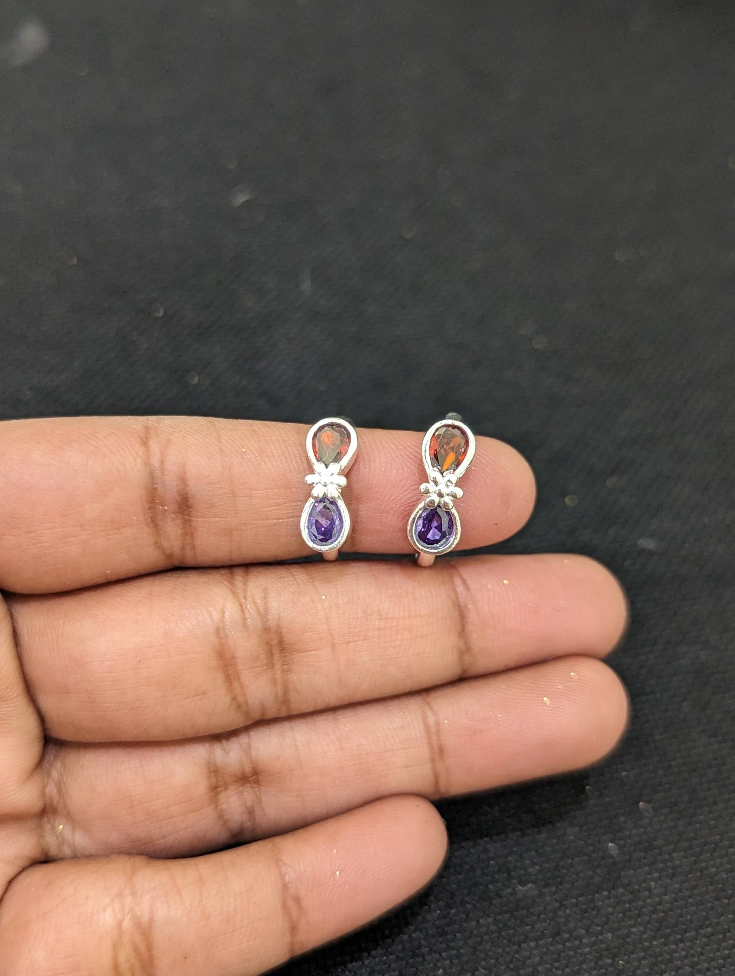 Bright silver CZ adjustable Toe Rings - D3