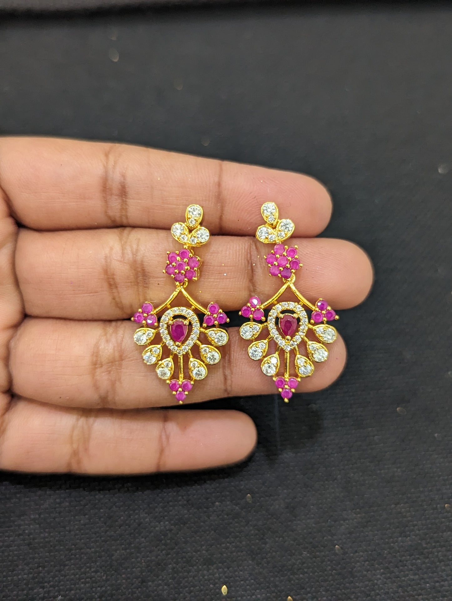 Leafy CZ Choker Necklace set