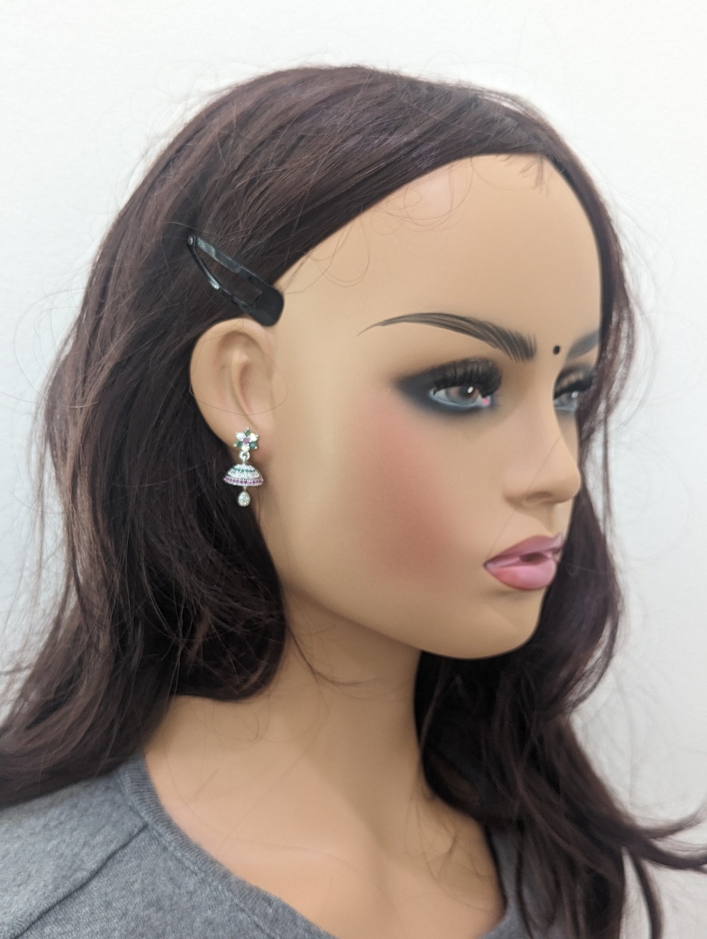 Diamond look CZ Small Jhumka earrings