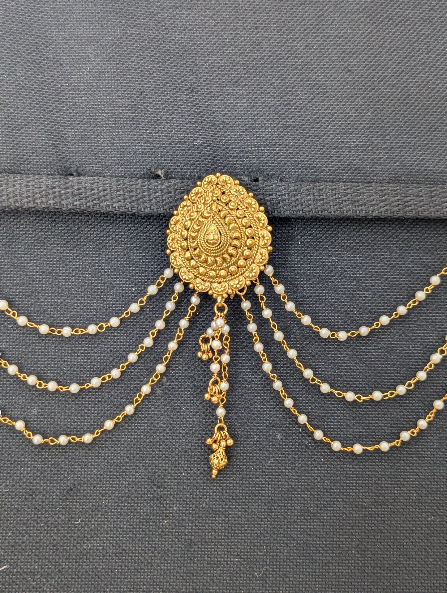 Bridal Clip on Hair brooch - Teardrop design