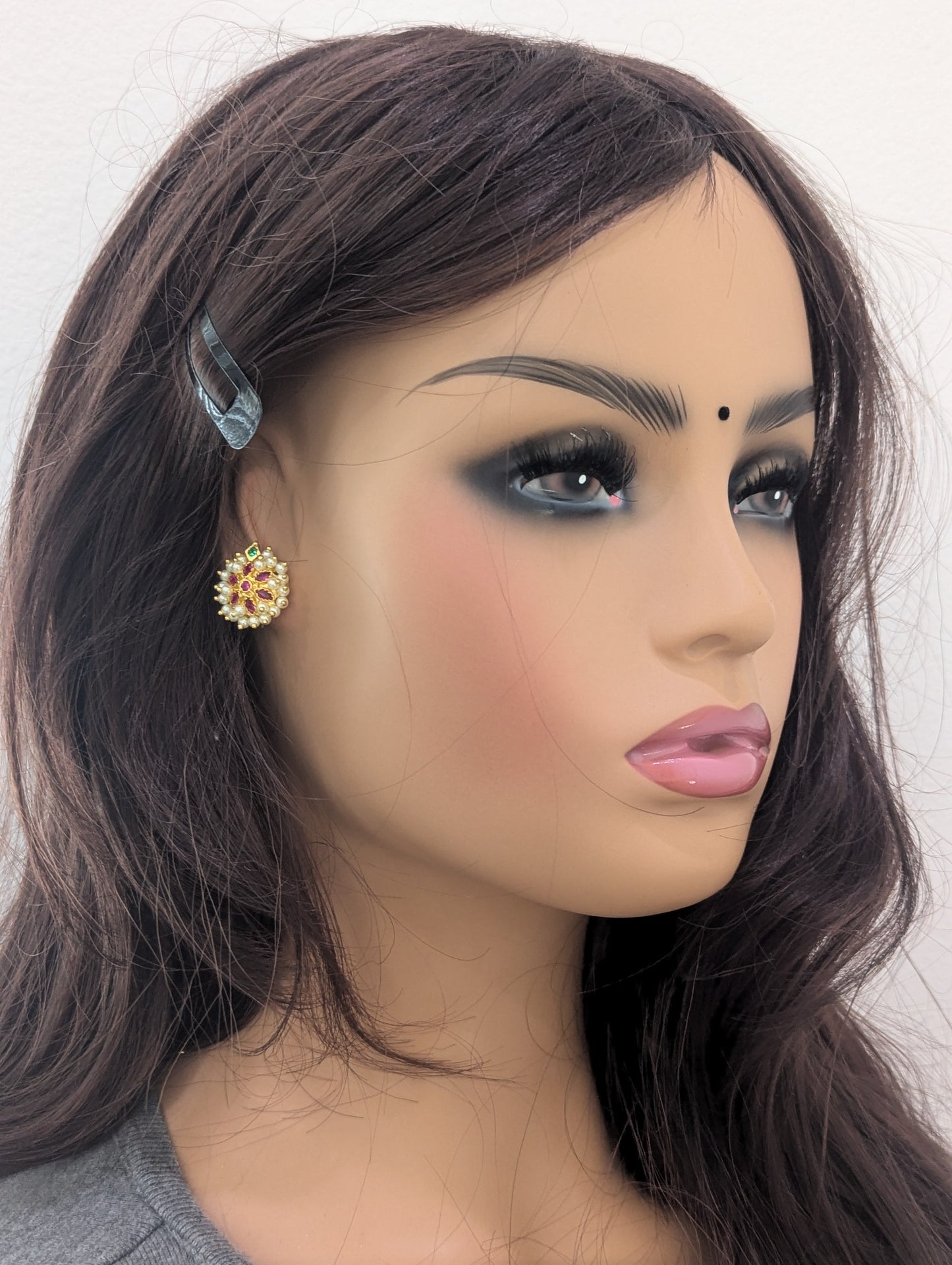 Pearl CZ Stud earrings