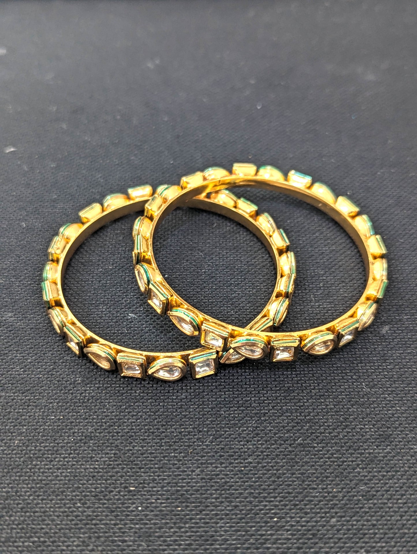 Teardrop Square kundan stone Bangles