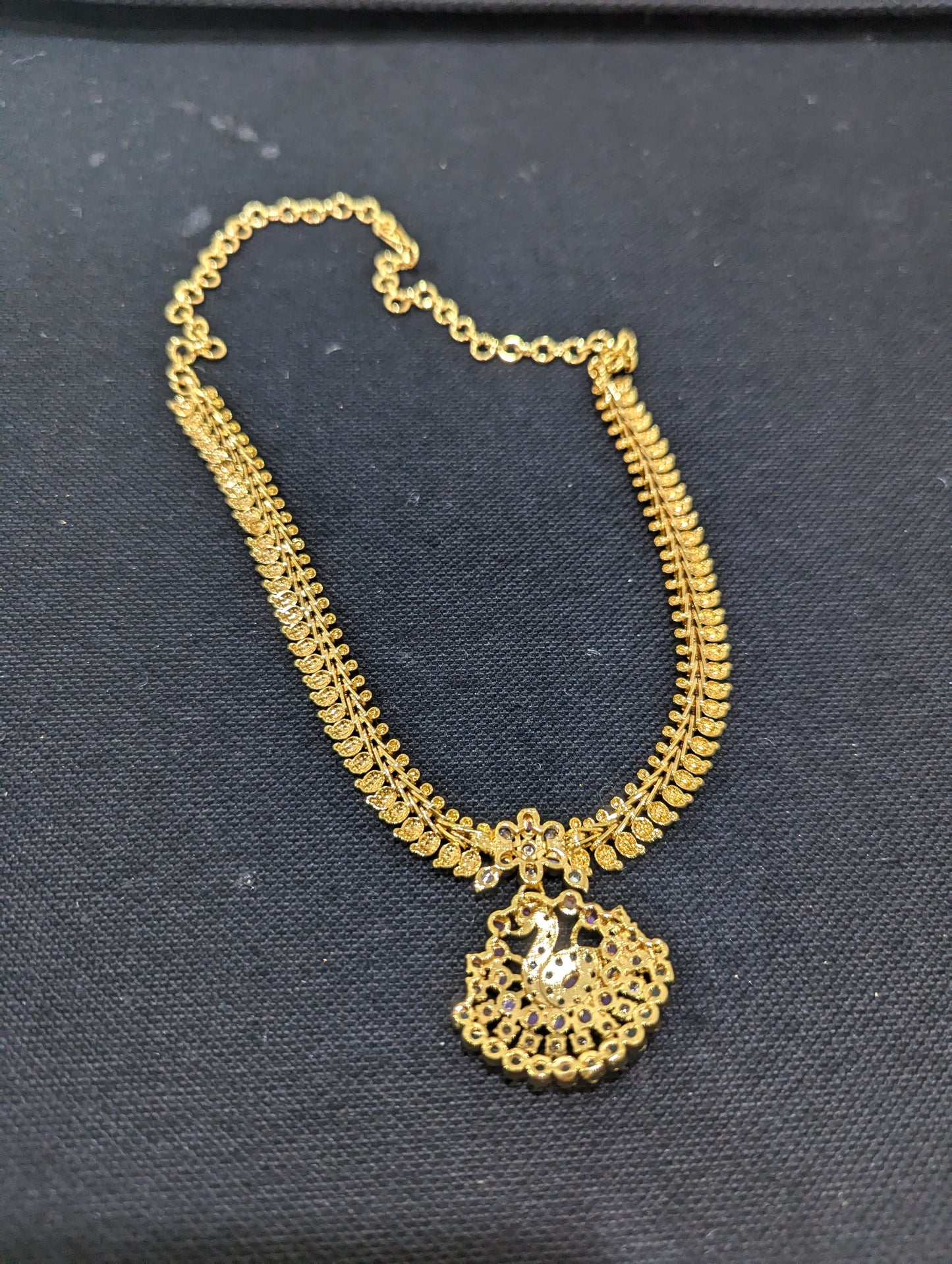 Micro gold plated CZ Adigai necklace