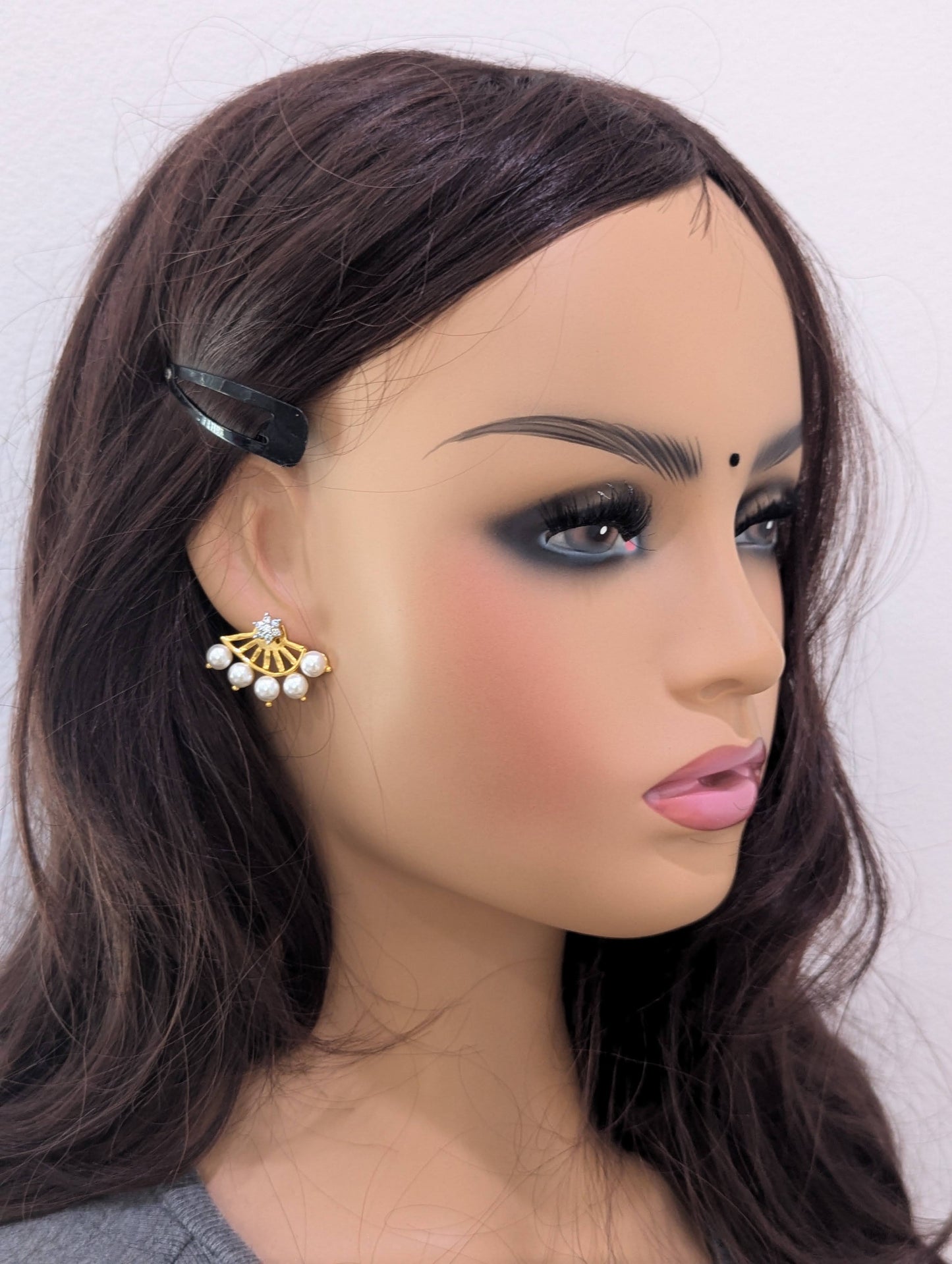 Front Back CZ Pearl Earrings