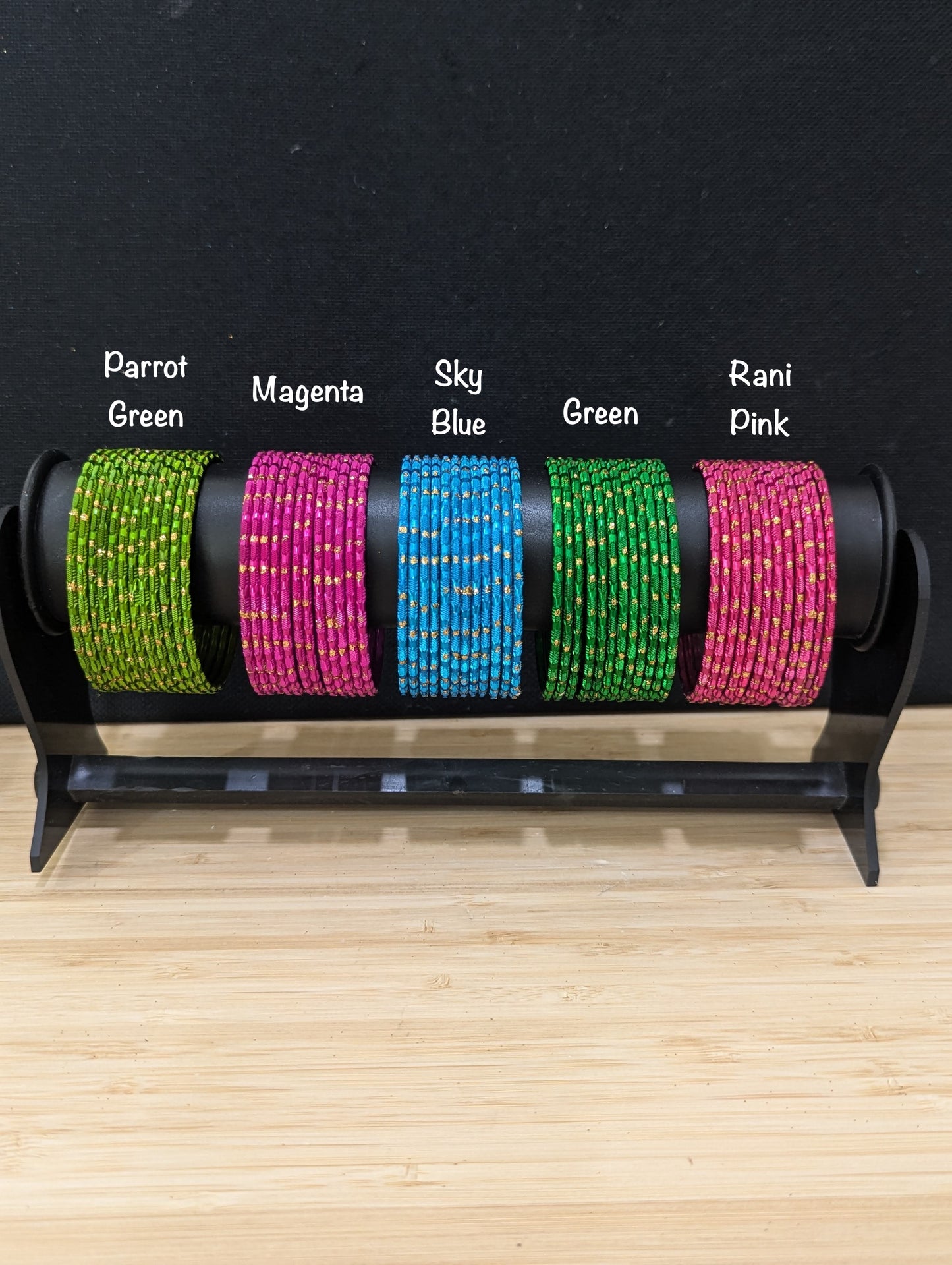Colorful glitter dot 1 dozen Metal Bangles