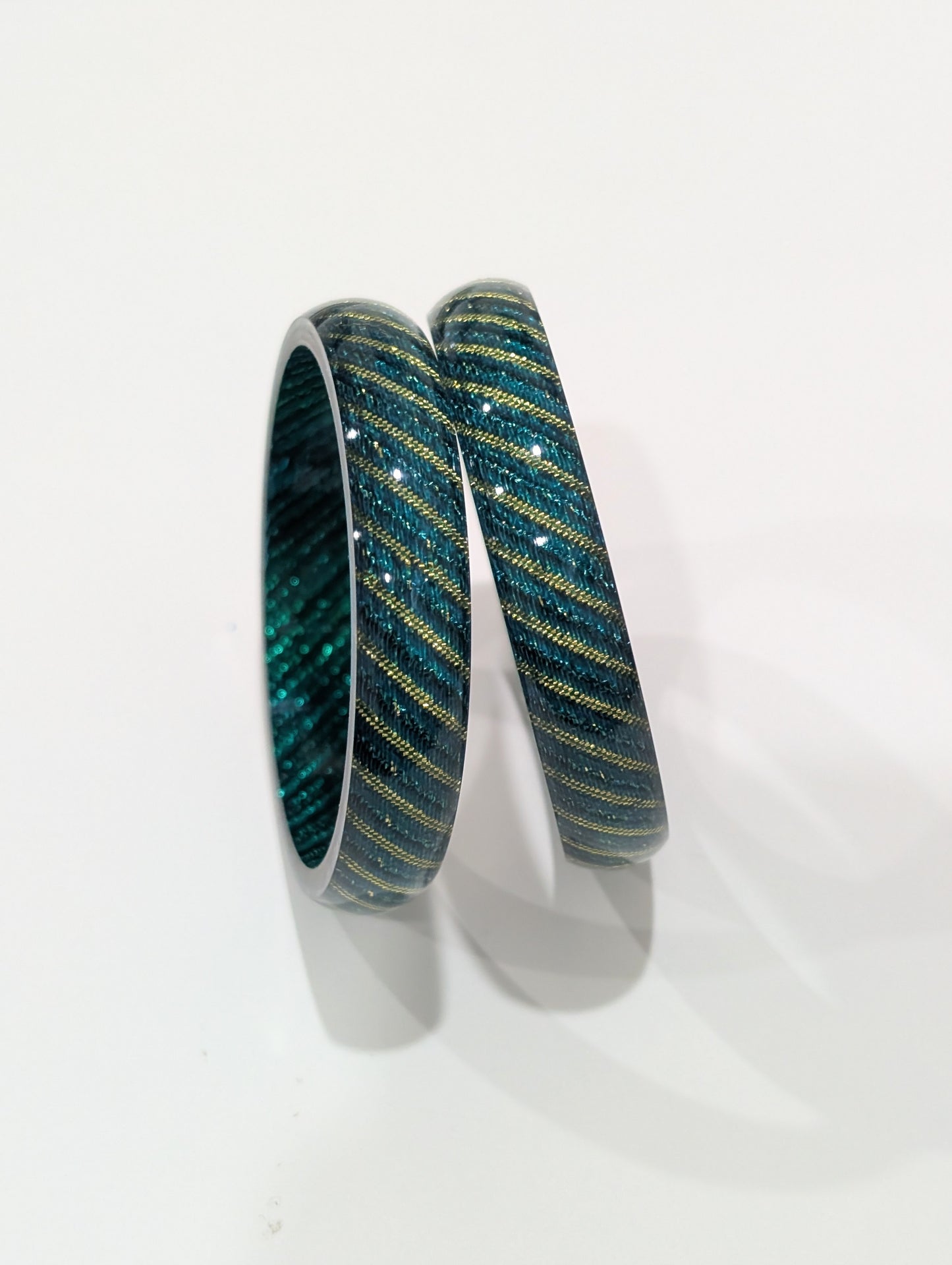 Toddler / Kids Shiny Plastic Bangles with gold line