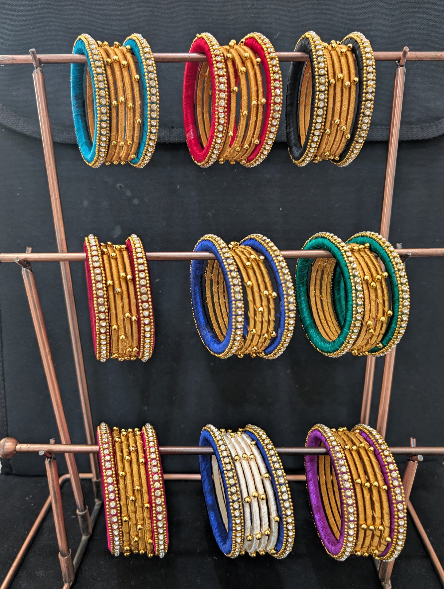 Silk Thread bangles - Set of 6 bangles - Clearance