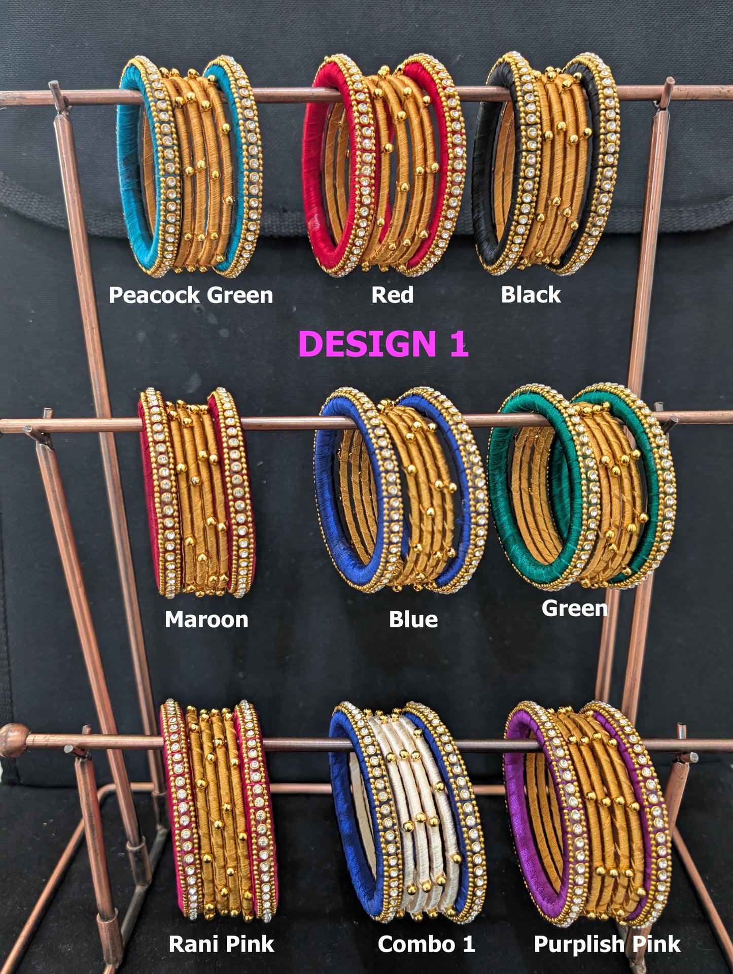 Silk Thread bangles - Set of 6 bangles - Clearance