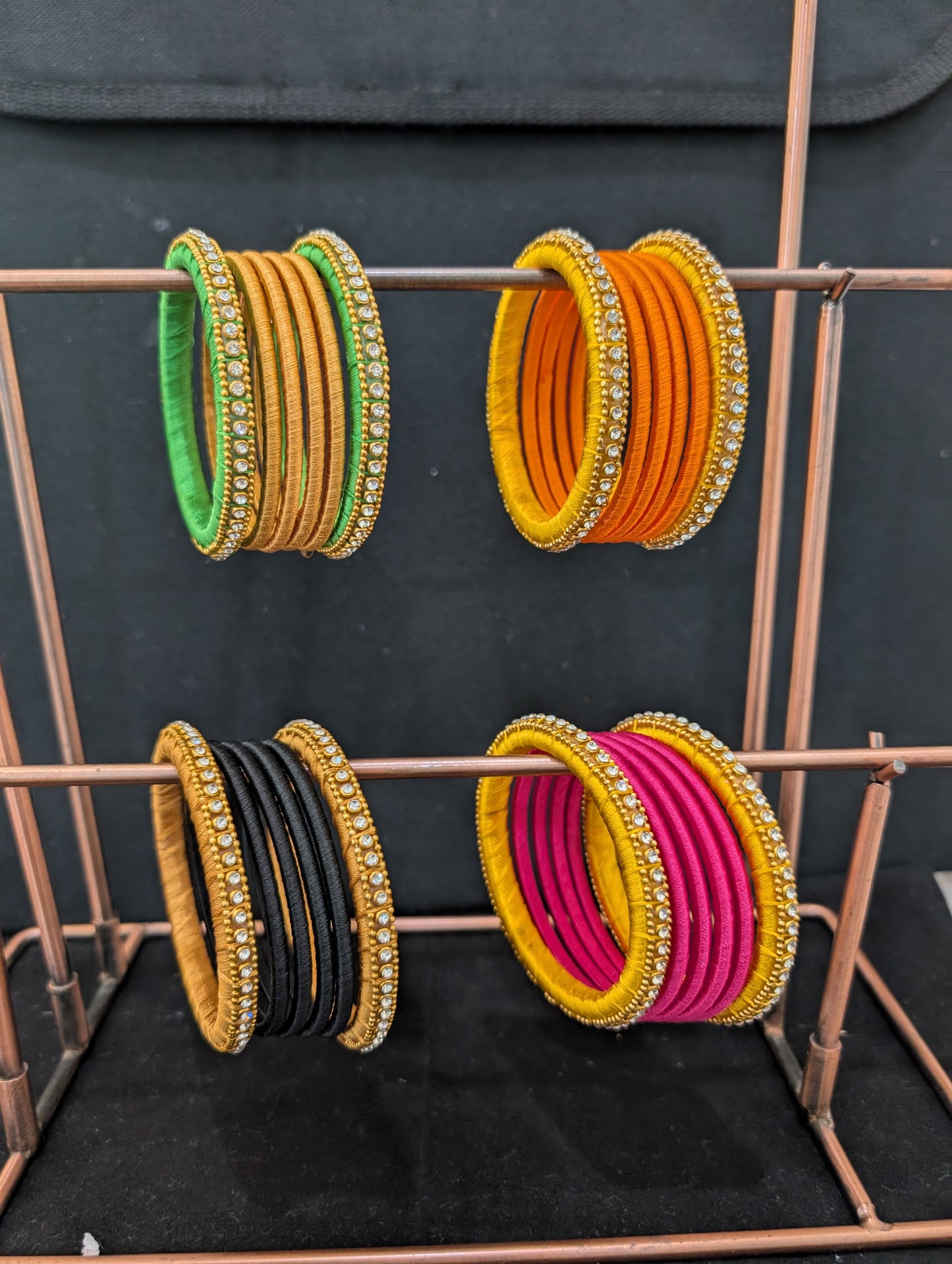 Silk Thread bangles - Set of 6 bangles - Clearance