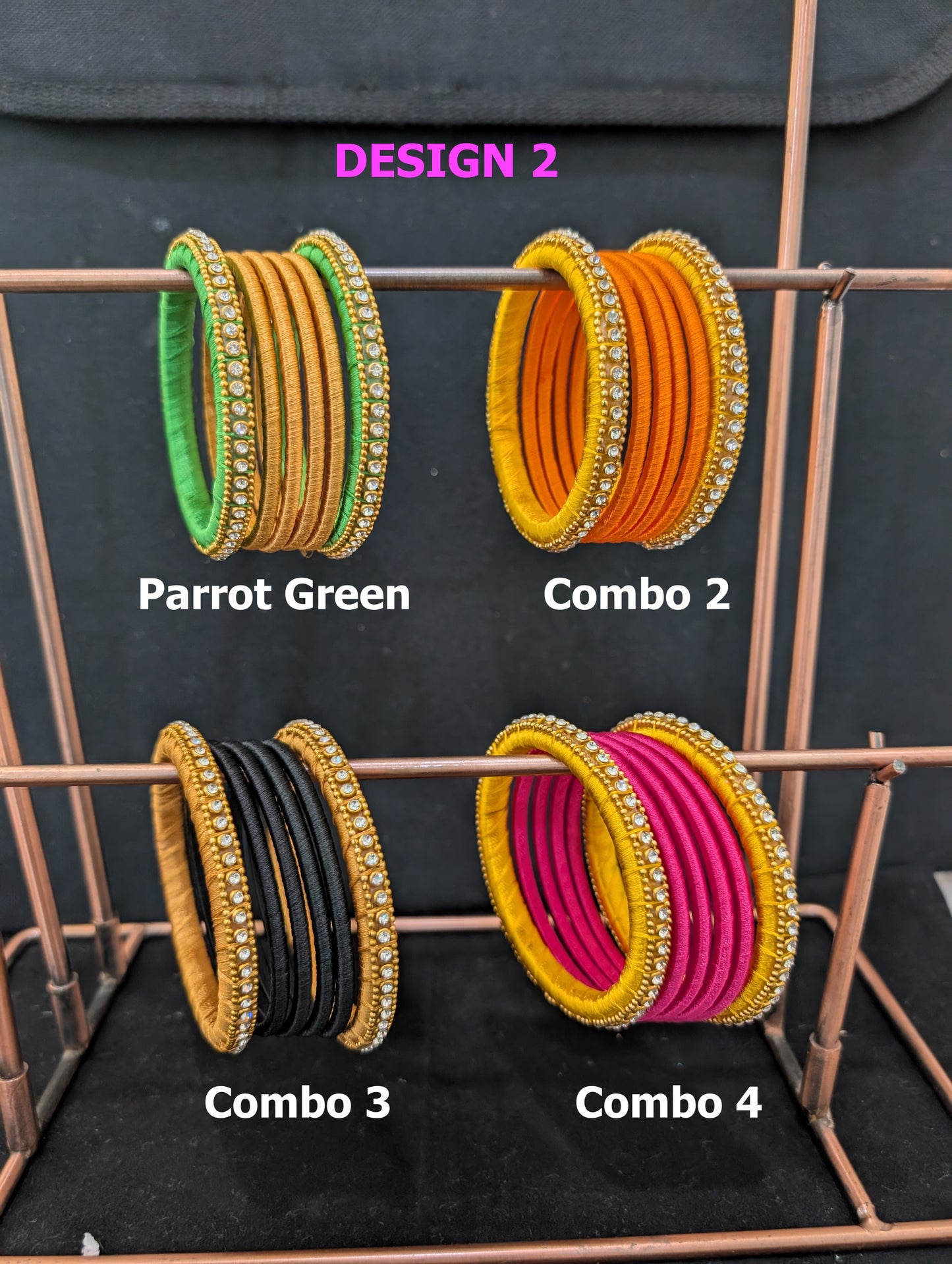 Silk Thread bangles - Set of 6 bangles - Clearance