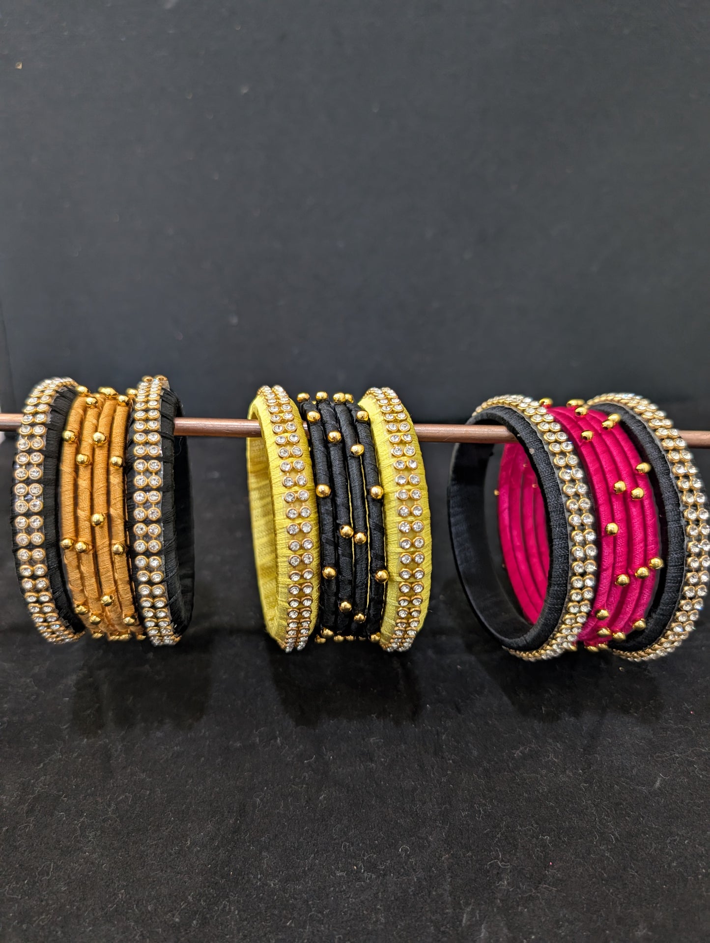 Silk Thread bangles - Set of 6 bangles - Clearance