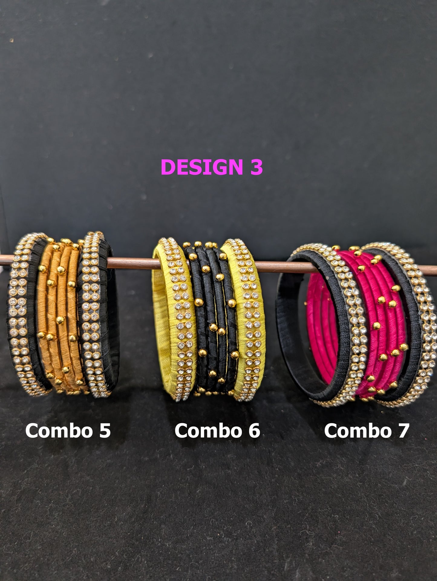 Silk Thread bangles - Set of 6 bangles - Clearance