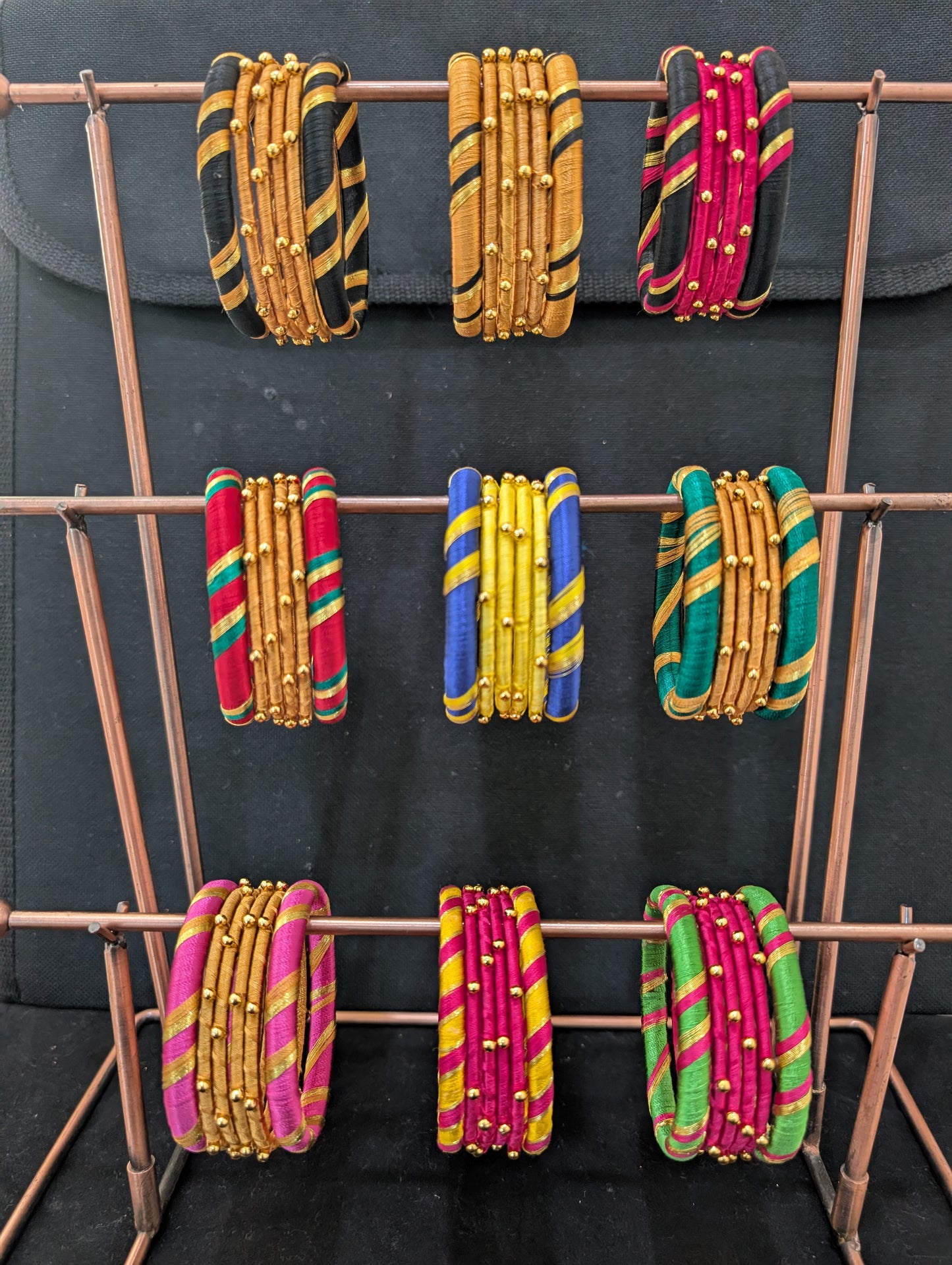 Silk Thread bangles - Set of 6 bangles - Clearance