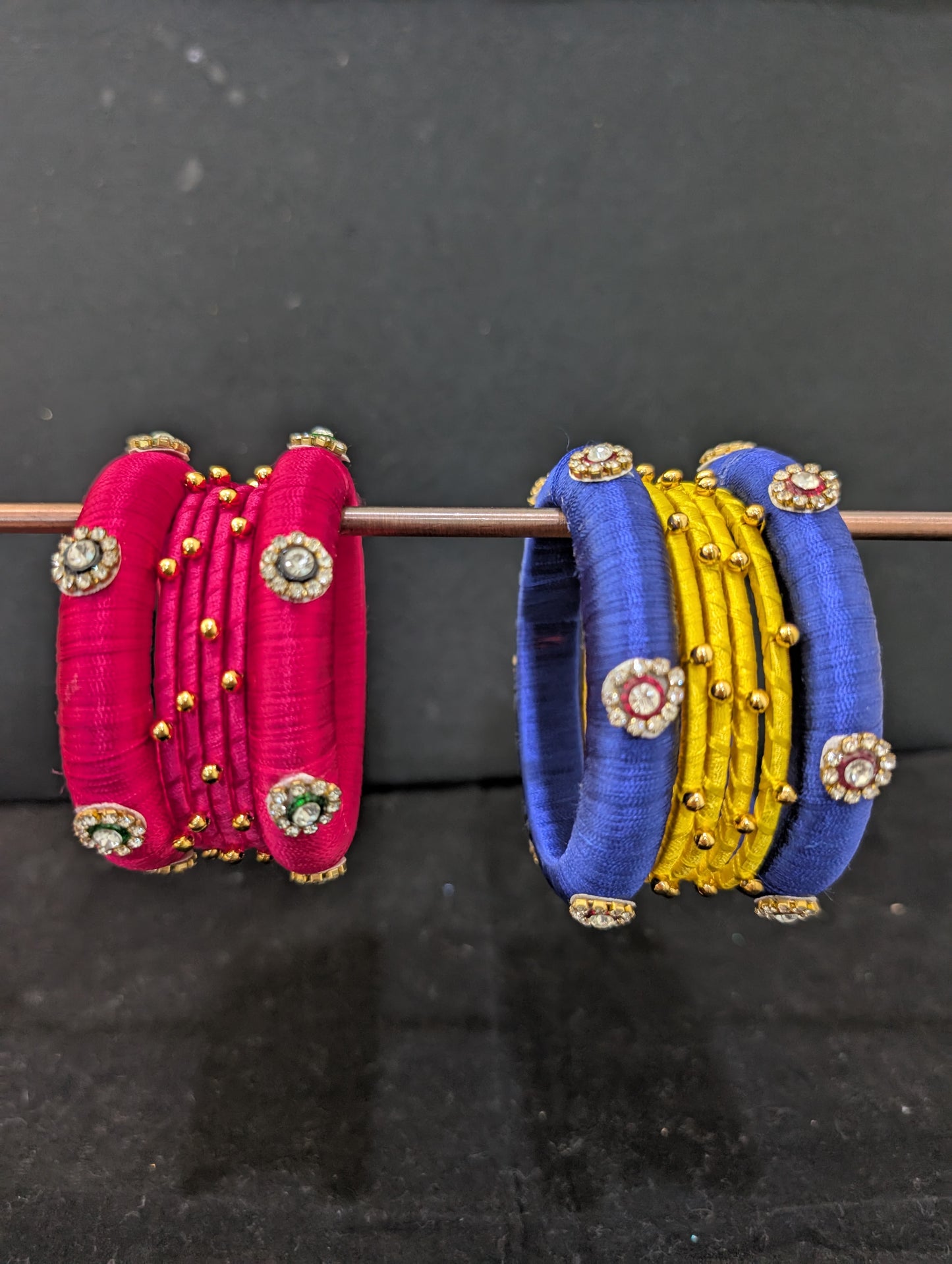 Silk Thread bangles - Set of 6 bangles - Clearance