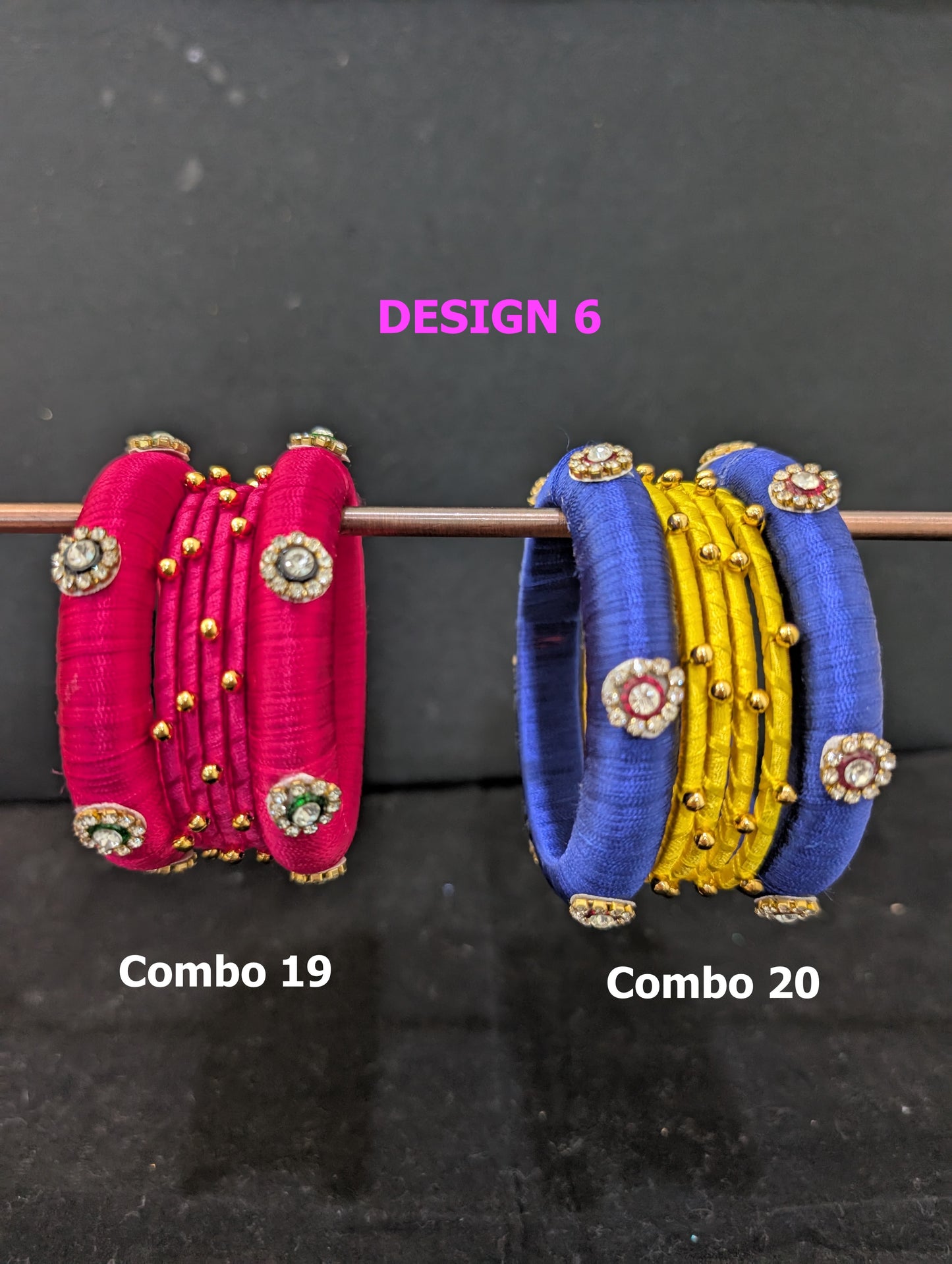 Silk Thread bangles - Set of 6 bangles - Clearance
