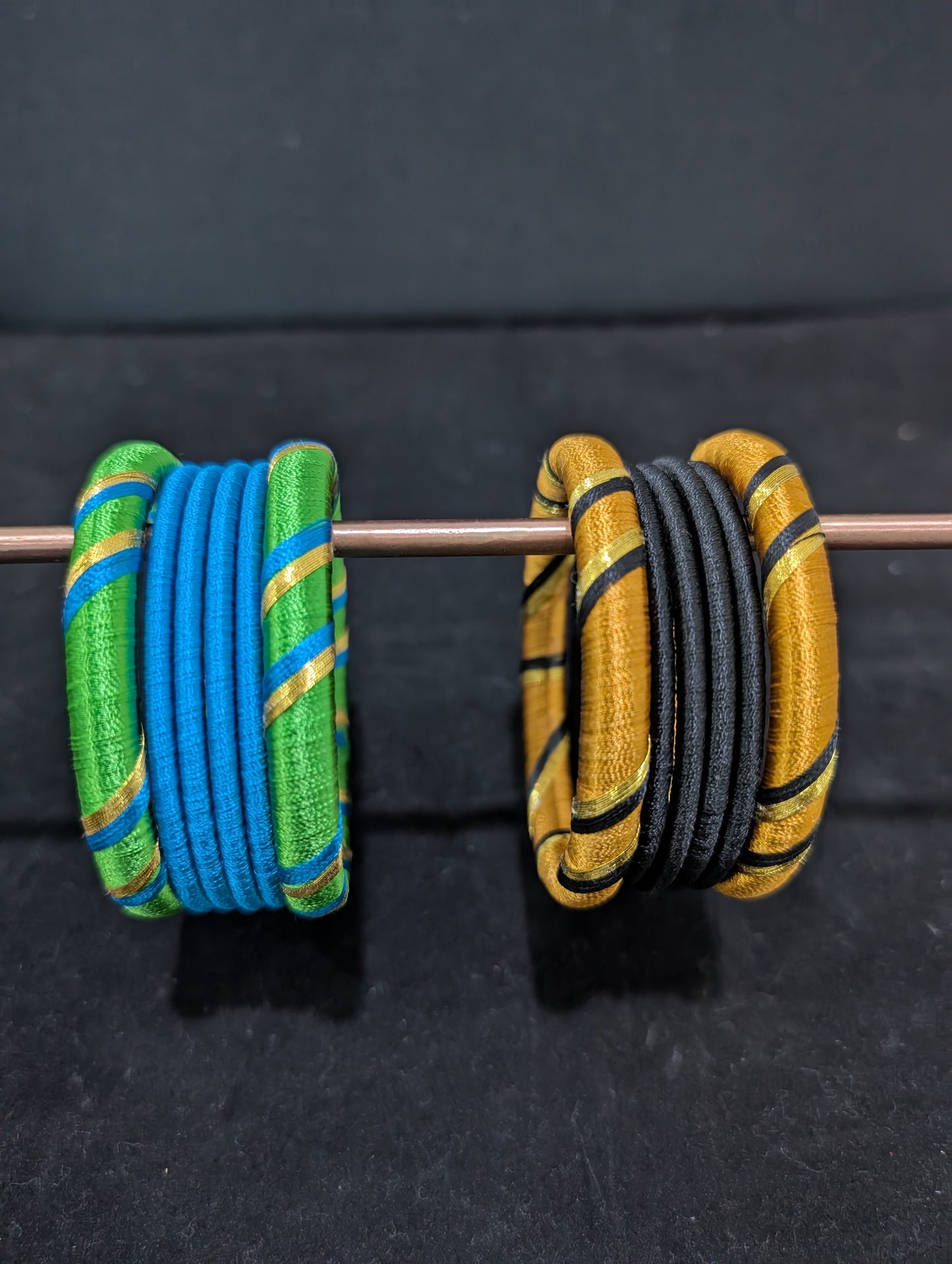 Silk Thread bangles - Set of 6 bangles - Clearance