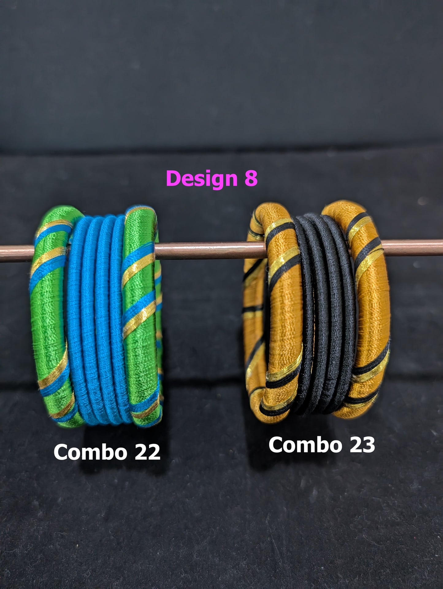 Silk Thread bangles - Set of 6 bangles - Clearance