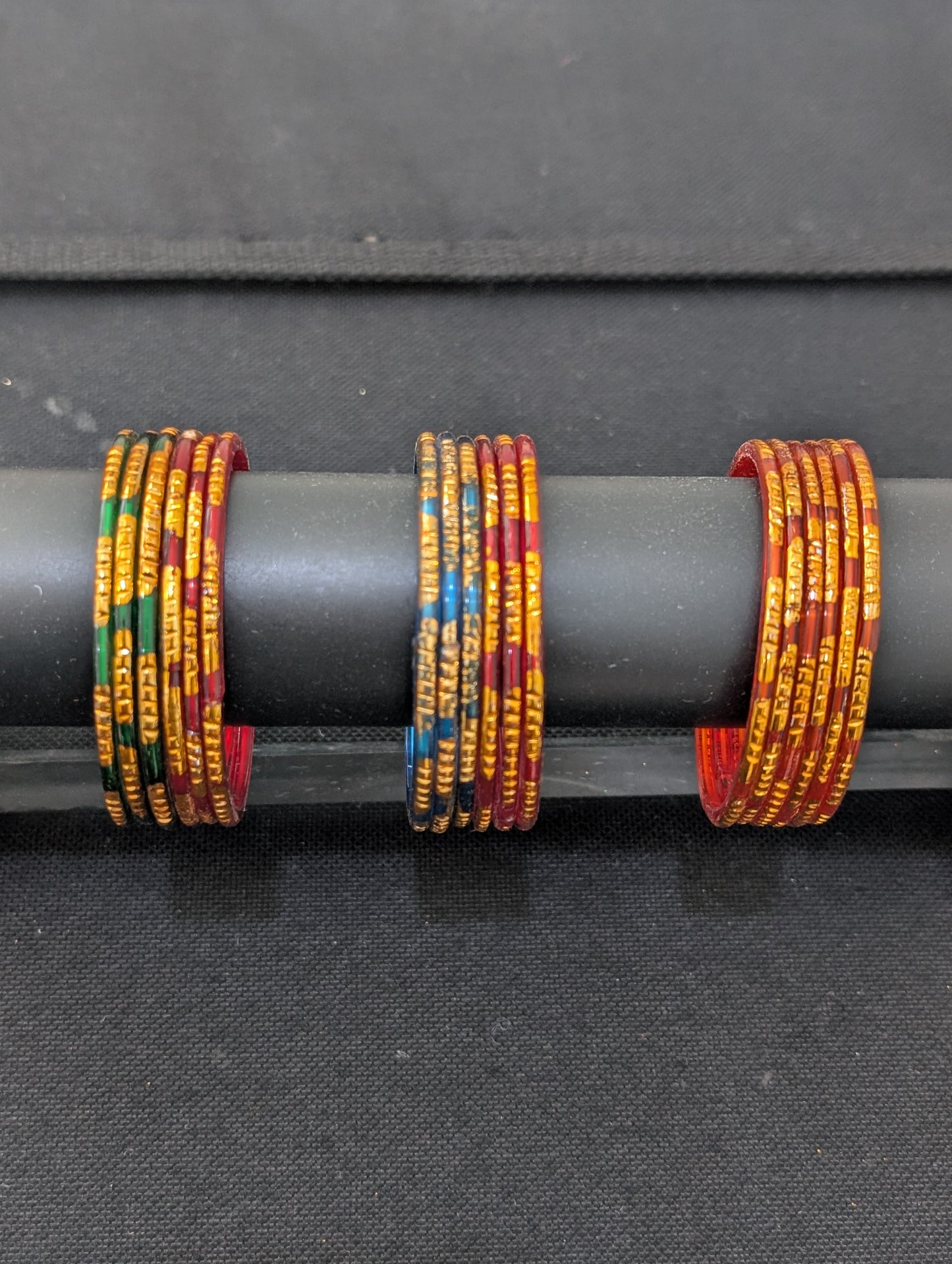 Glass Bangles - Set of 6 bangles / Half dozen bangles - 2 designs