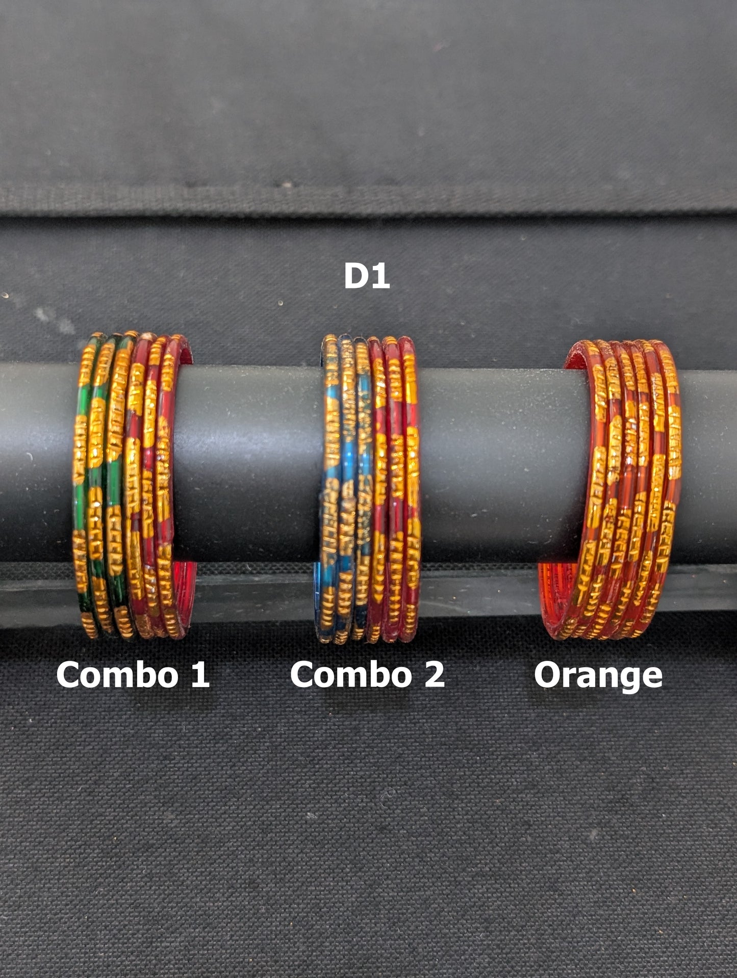 Glass Bangles - Set of 6 bangles / Half dozen bangles - 2 designs