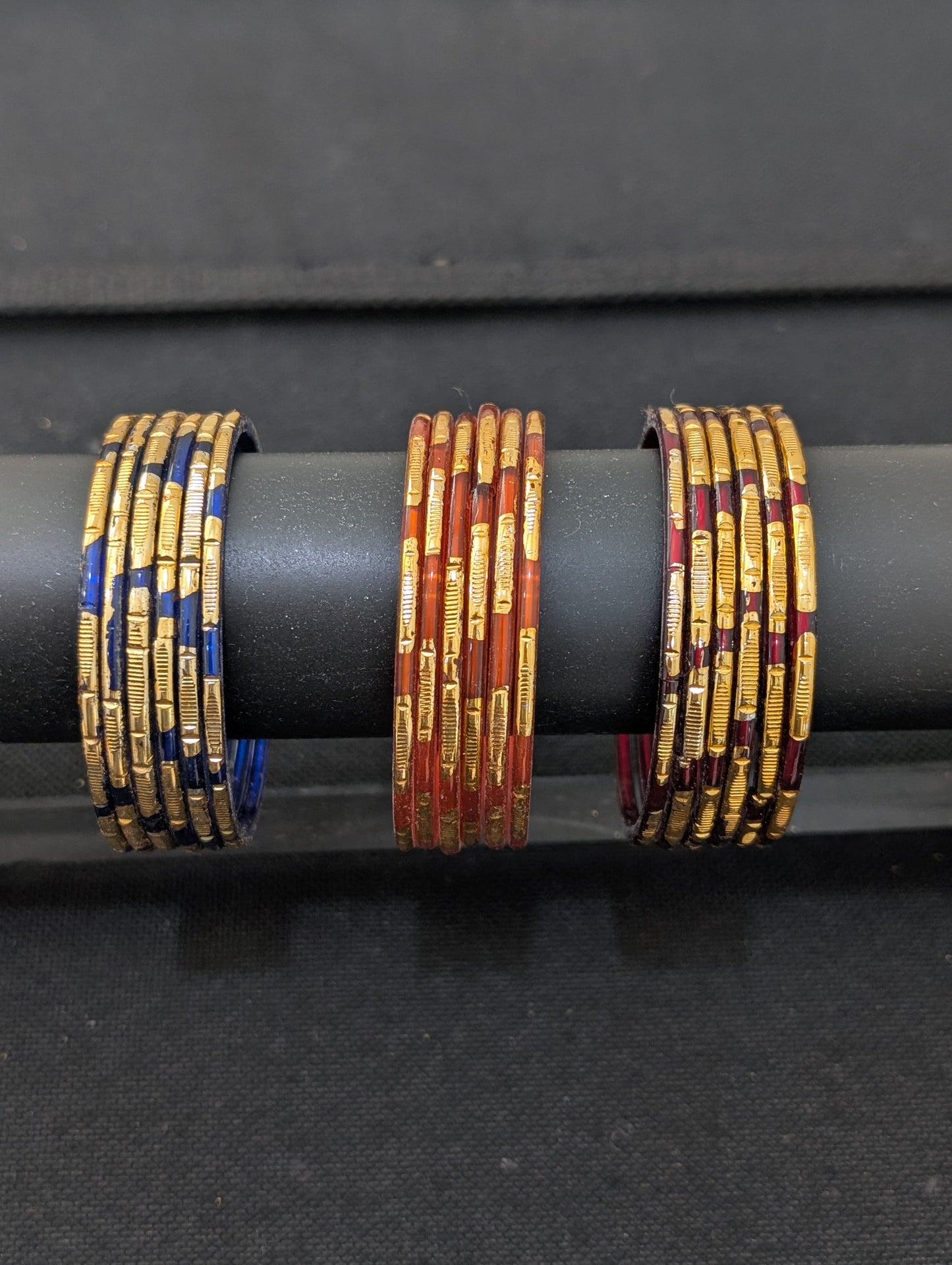 Glass Bangles - Set of 6 bangles / Half dozen bangles - 2 designs