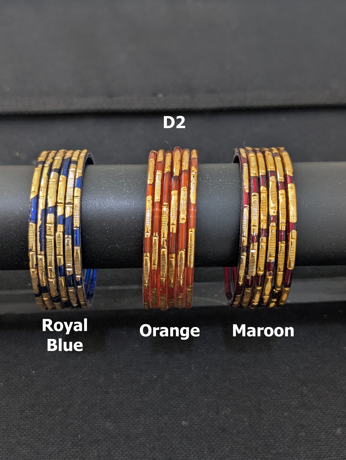 Glass Bangles - Set of 6 bangles / Half dozen bangles - 2 designs