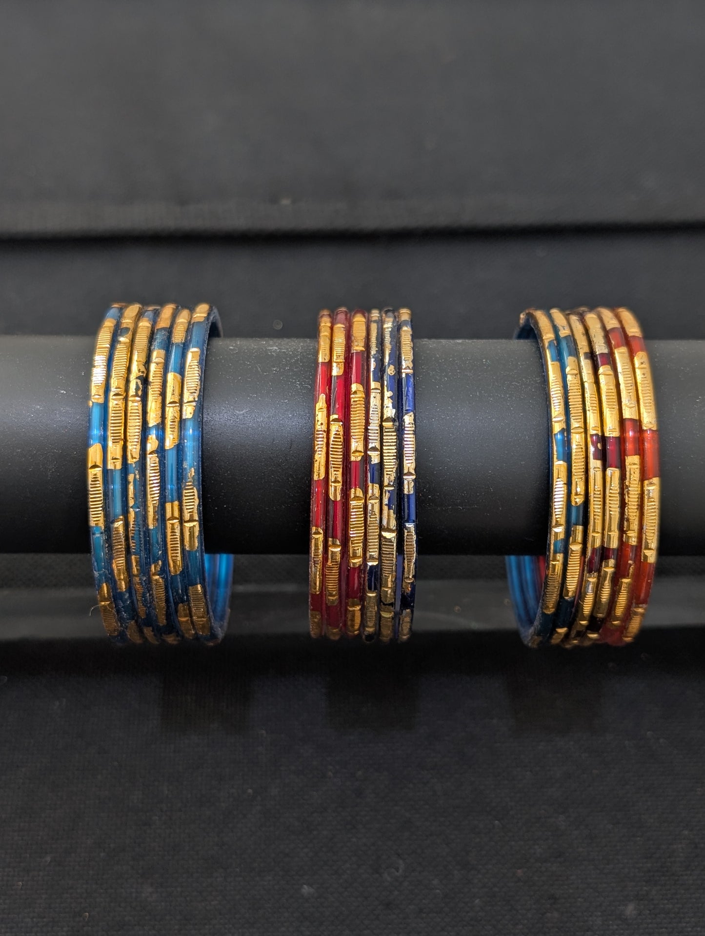 Glass Bangles - Set of 6 bangles / Half dozen bangles - 2 designs