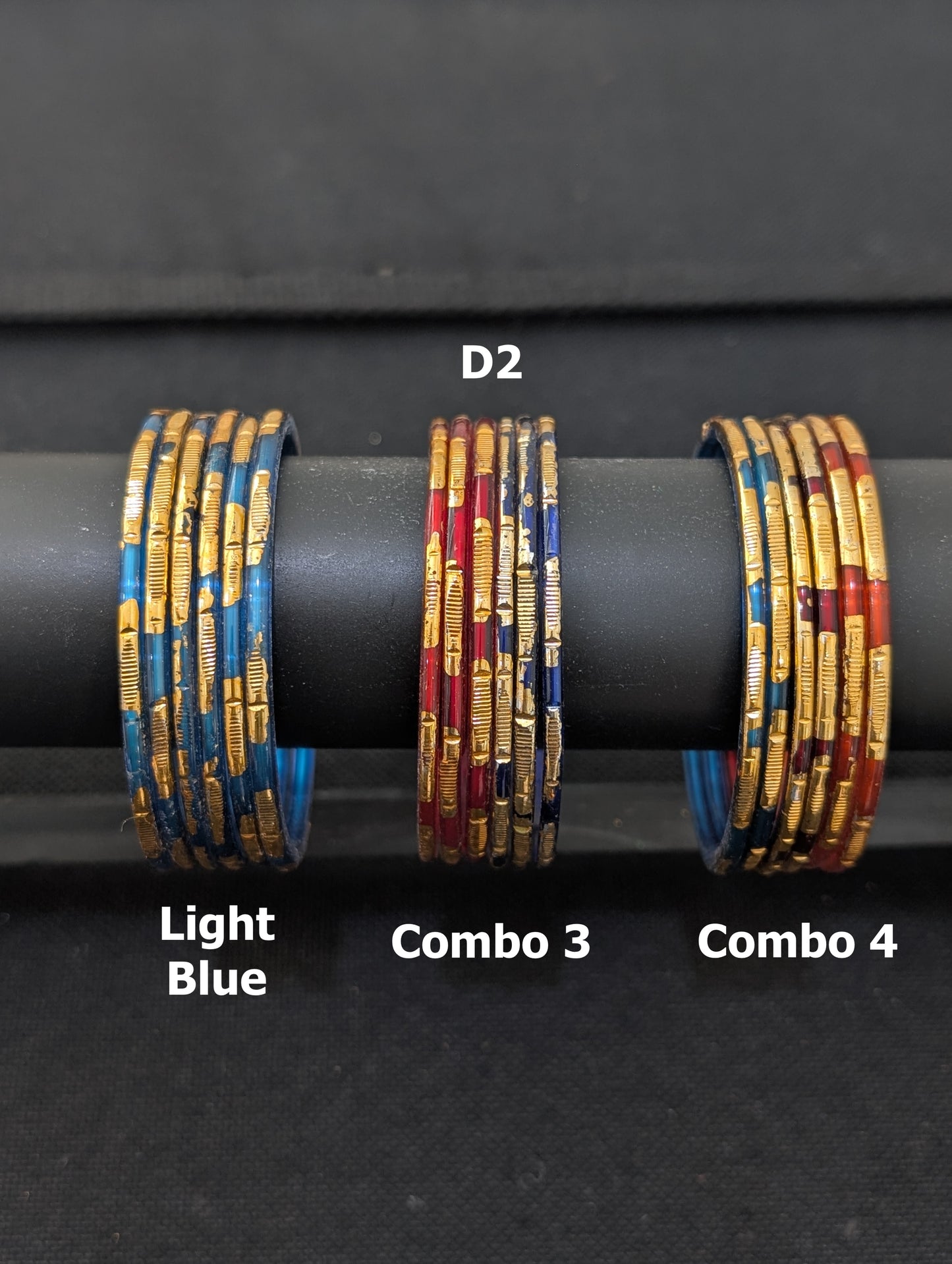 Glass Bangles - Set of 6 bangles / Half dozen bangles - 2 designs
