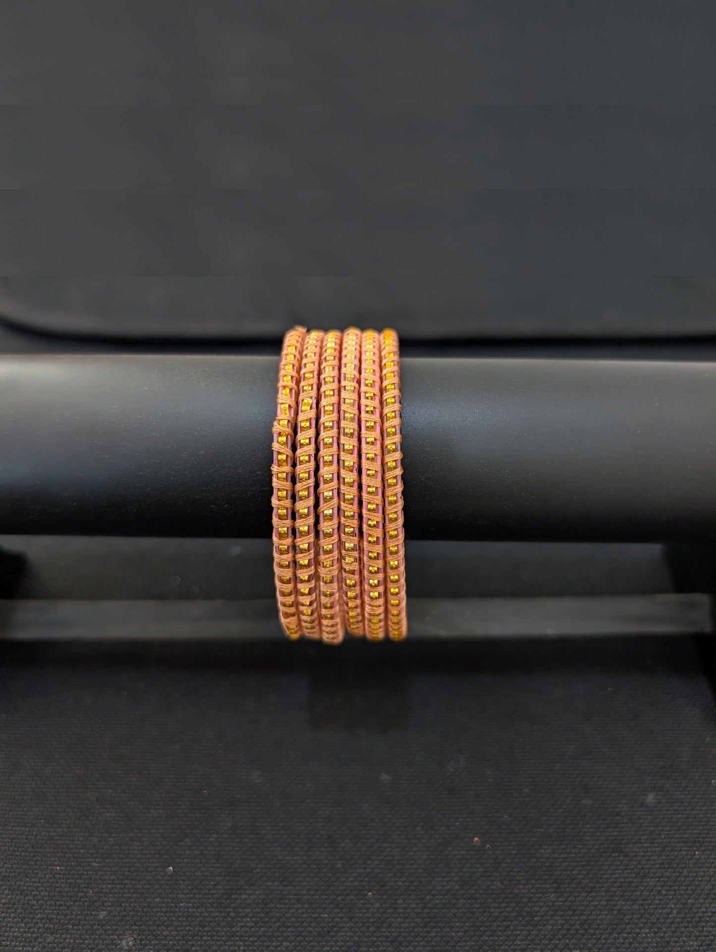 Thread wrapped Glass Bangles - Set of 6 bangles / Half dozen bangles