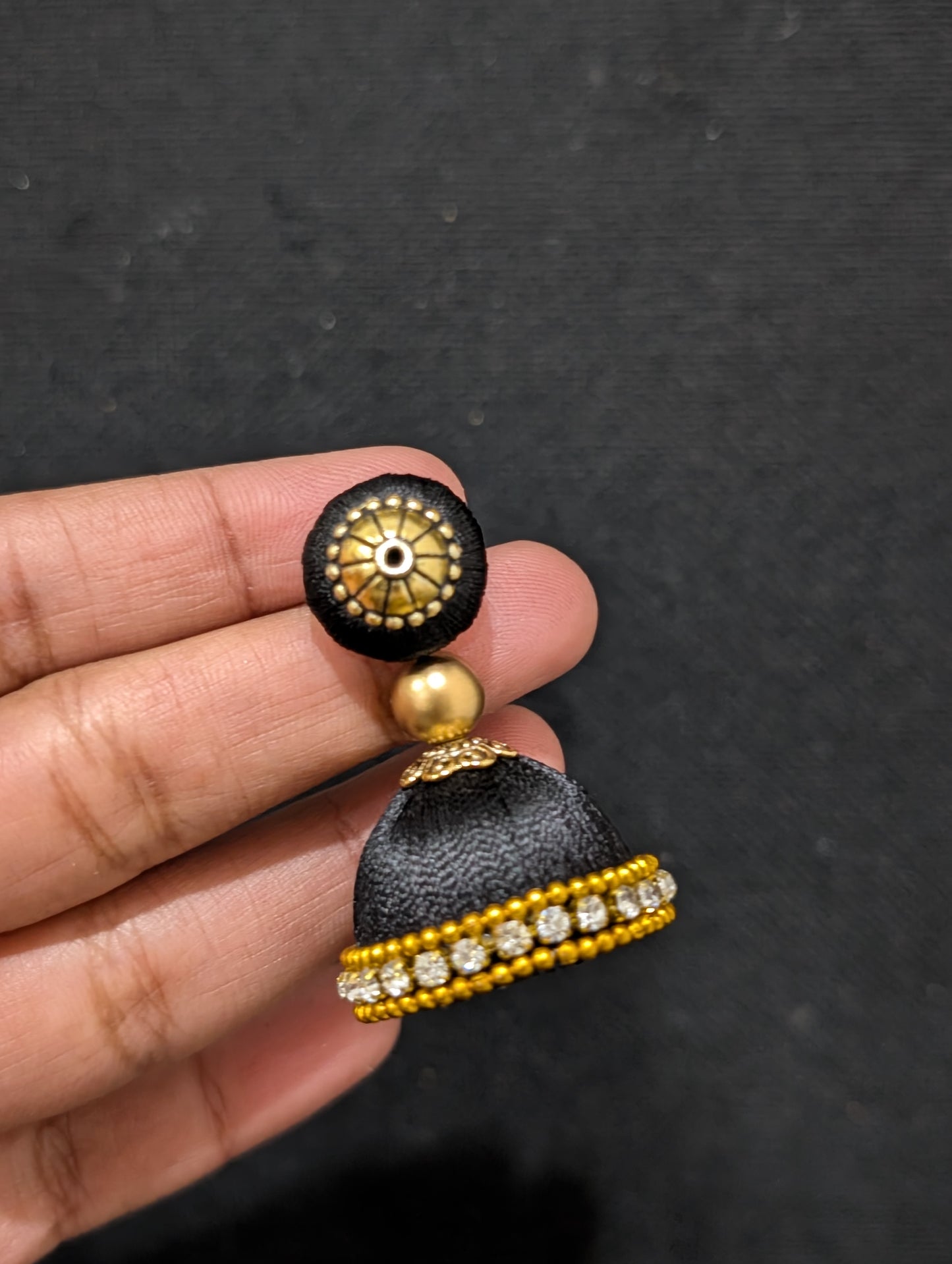 Silk Thread Jhumka Earrings - Medium size - Simpliful