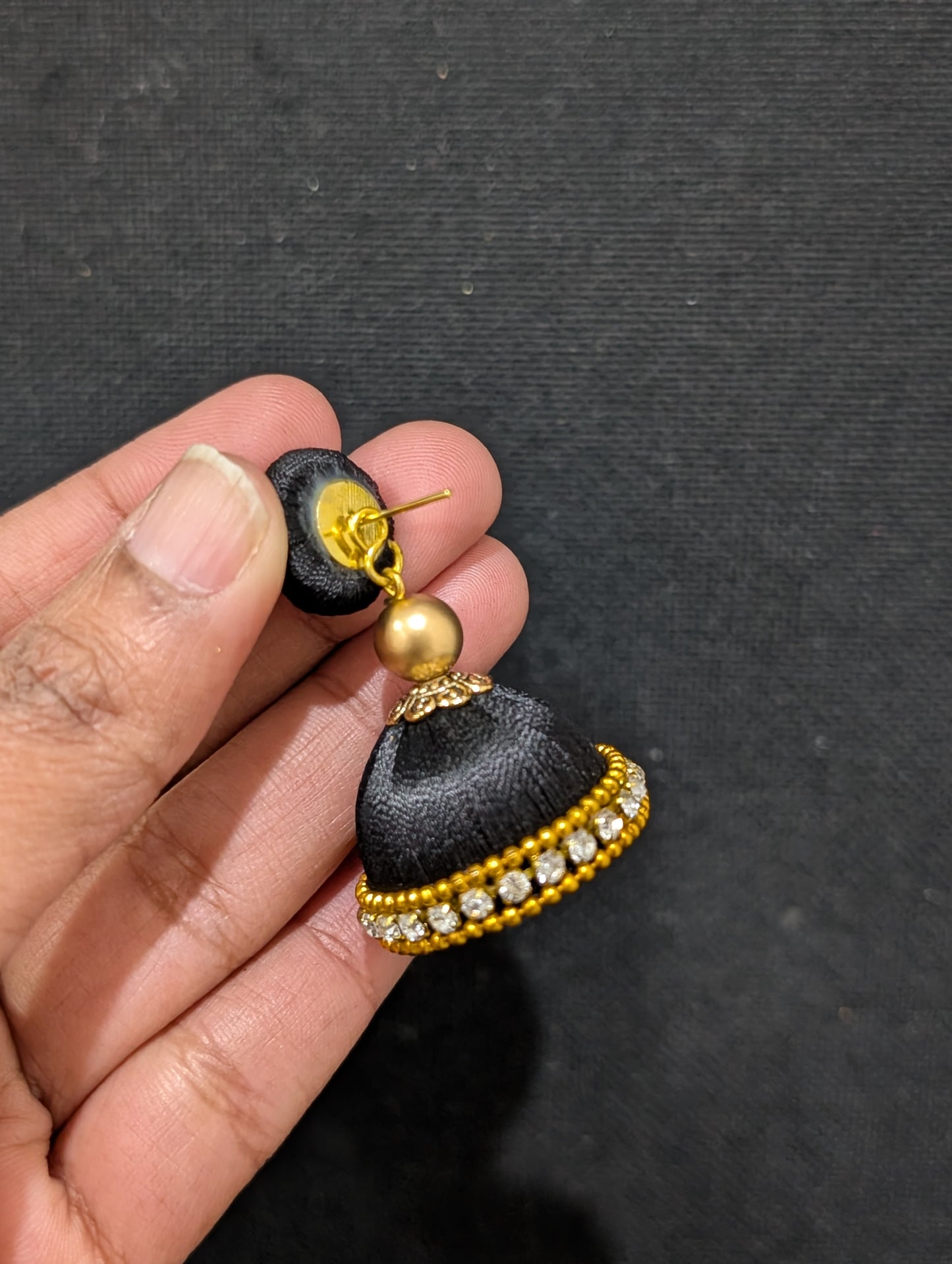 Silk Thread Jhumka Earrings - Medium size - Simpliful