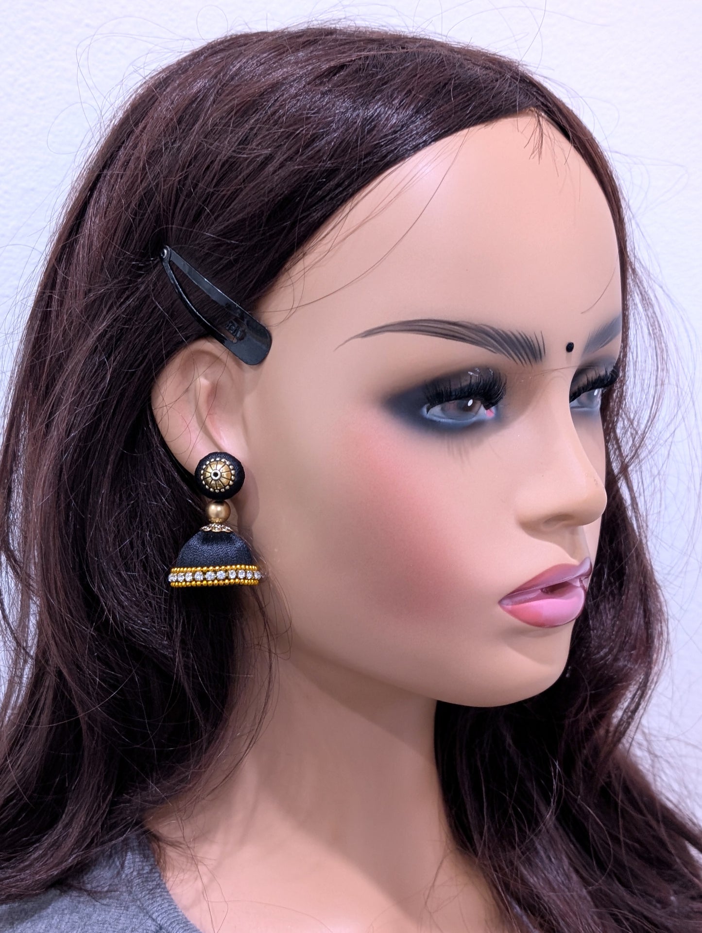 Silk Thread Jhumka Earrings - Medium size - Simpliful