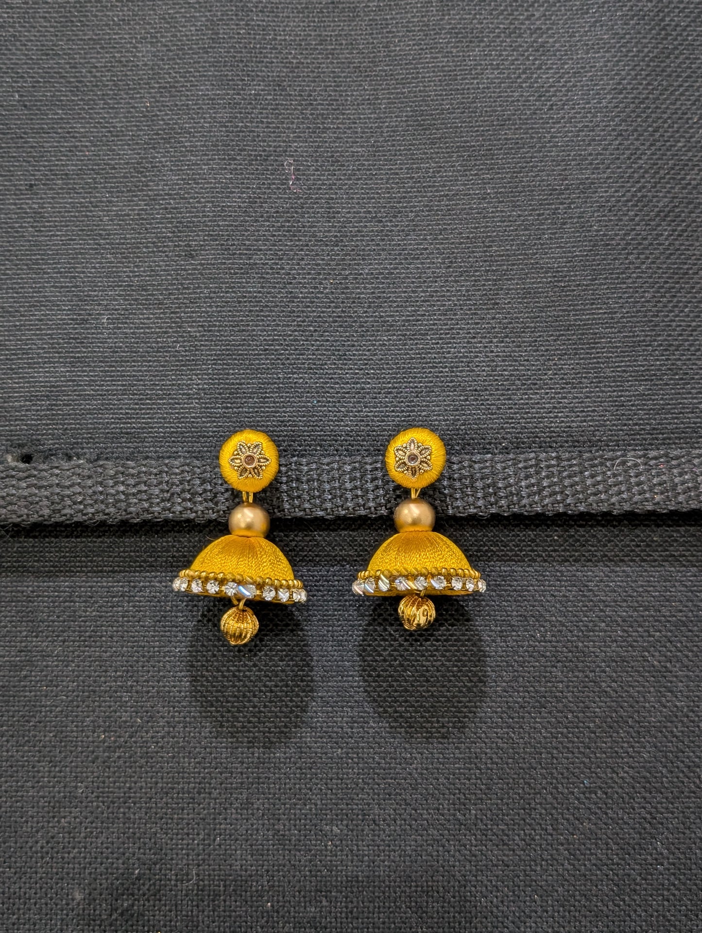 Silk thread small jhumka earrings - Design 2