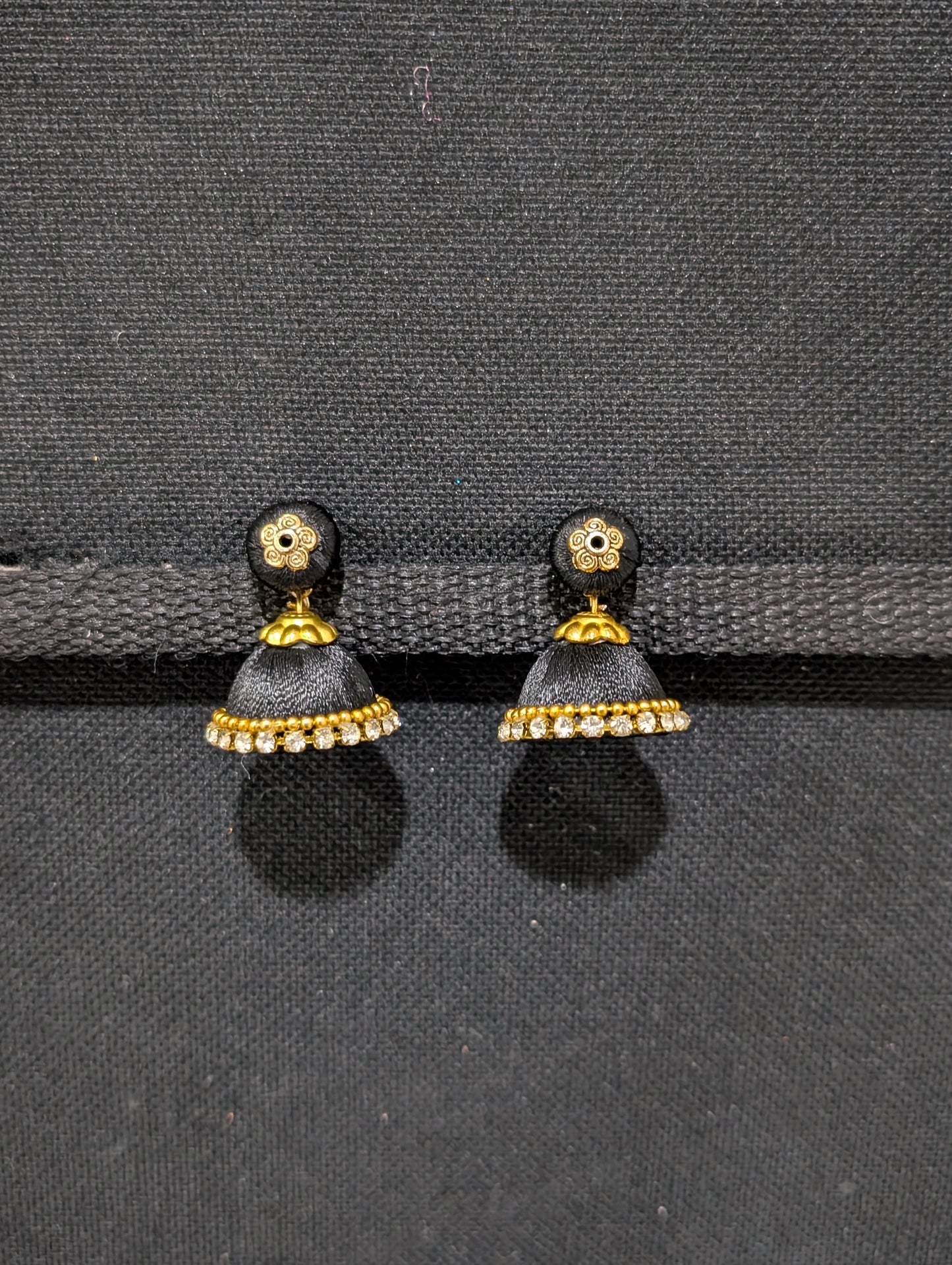 Silk thread small jhumka earrings - Design 1