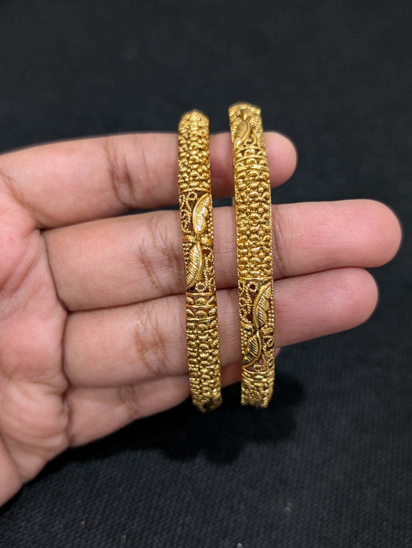 Gold plated Wing design Bangles - 2x4 size