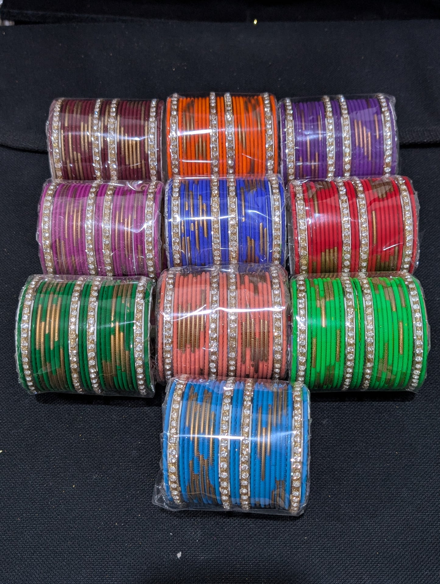 Colorful Matte finish Metal Bangles - 2 dozen - 2x4 size
