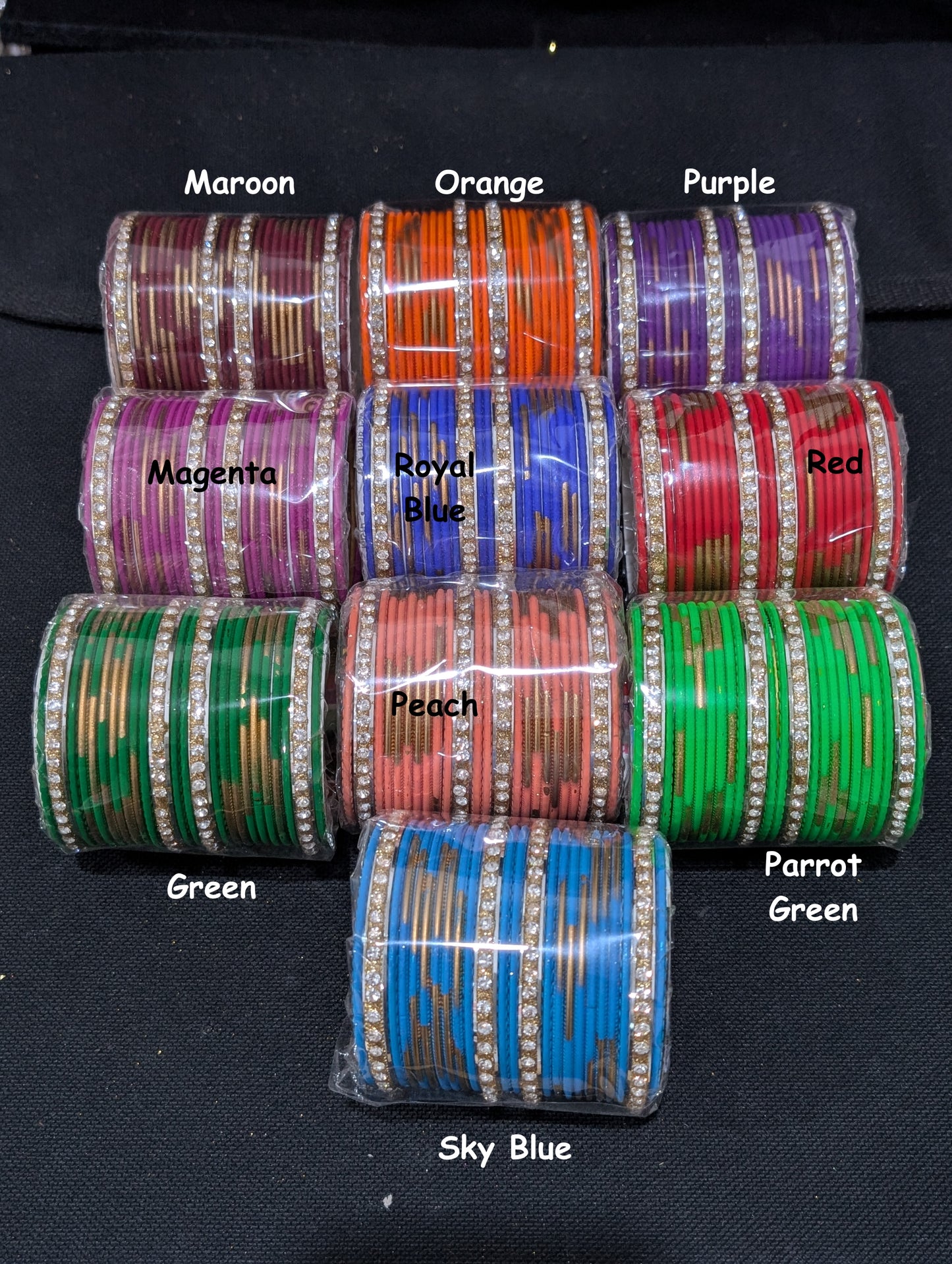 Colorful Matte finish Metal Bangles - 2 dozen - 2x4 size