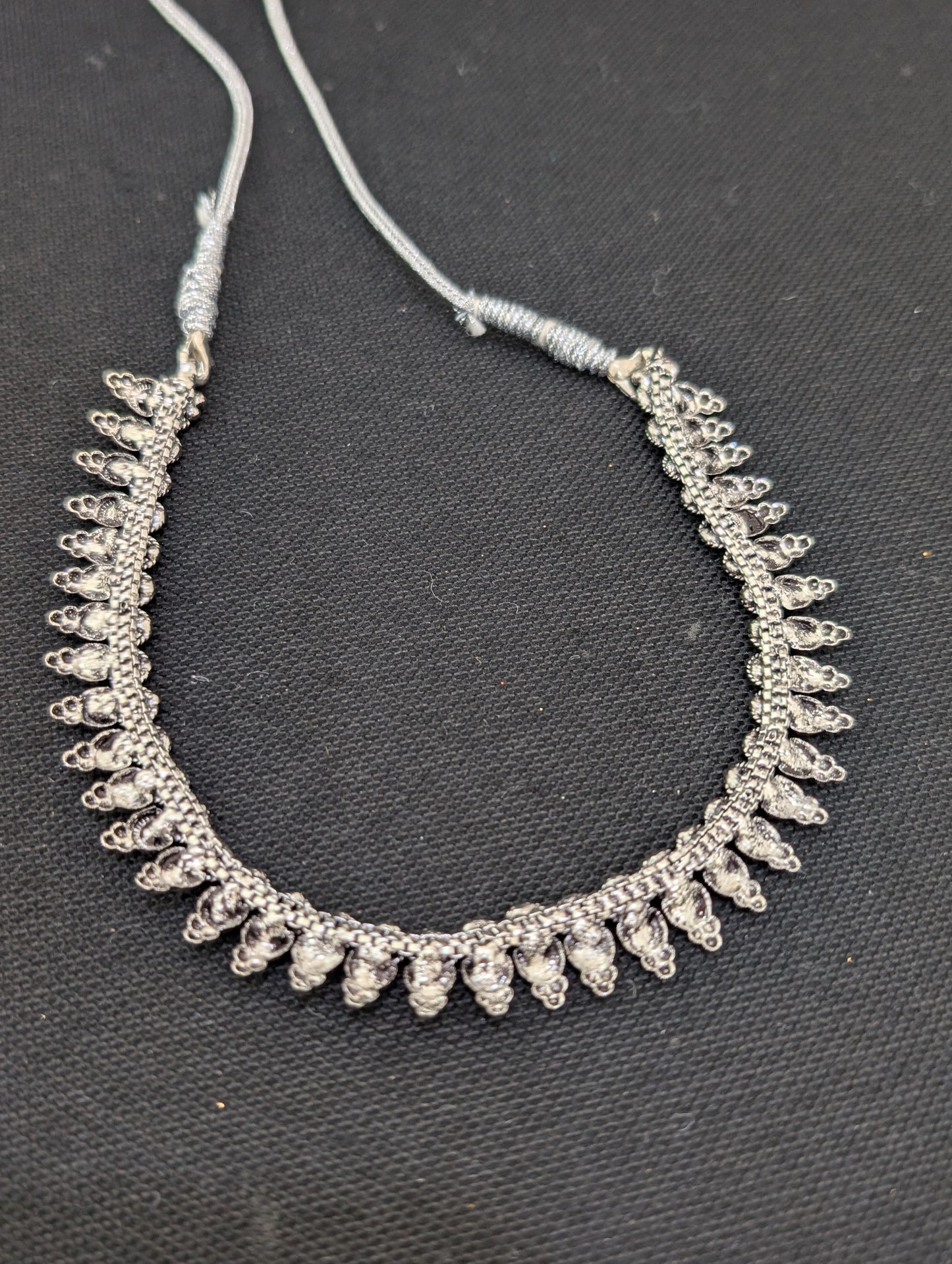 Oxidized silver Kemp stone Choker Necklace